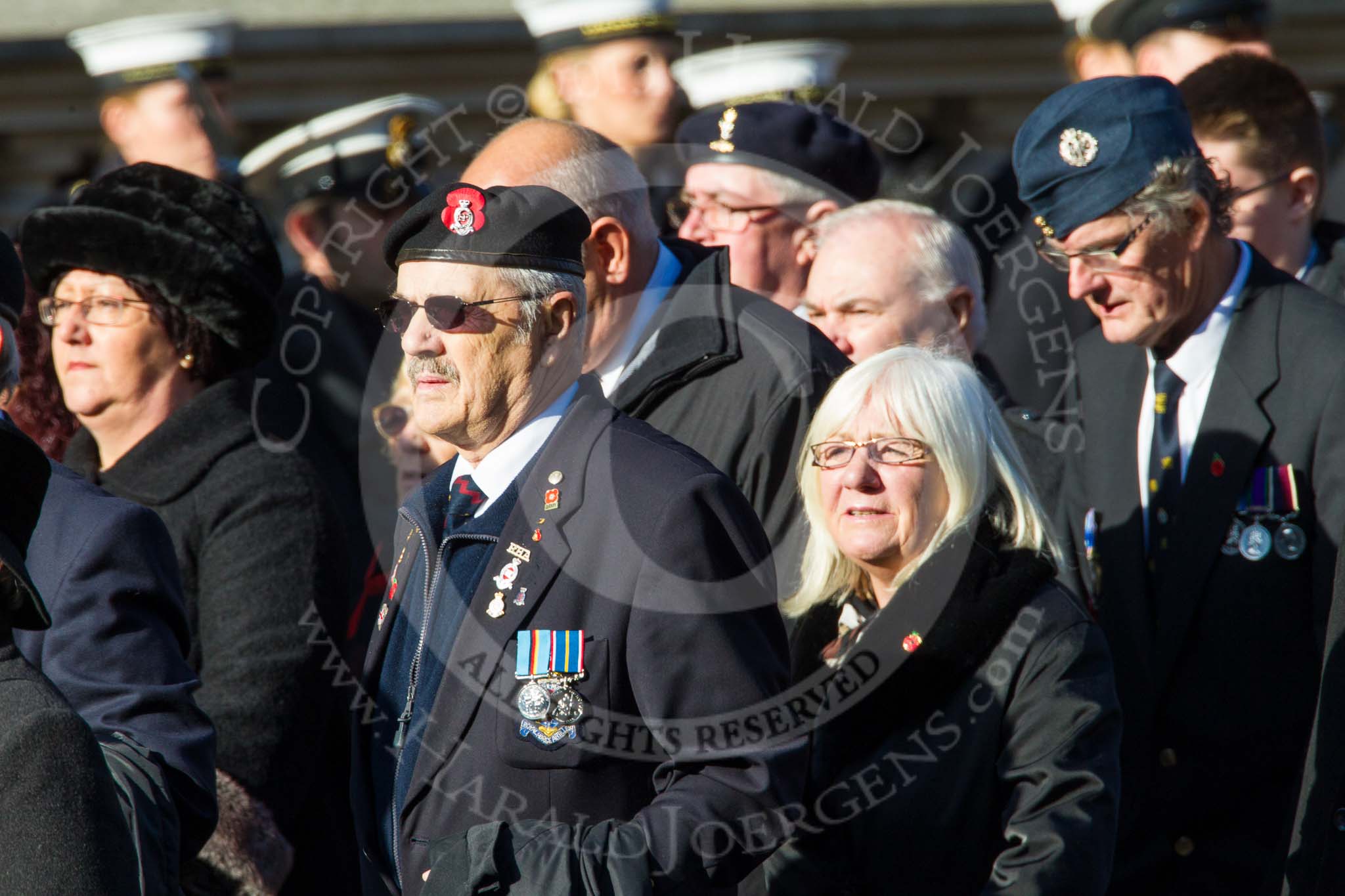 Remembrance Sunday at the Cenotaph in London 2014: Group F15 - National Gulf Veterans & Families Association.
Press stand opposite the Foreign Office building, Whitehall, London SW1,
London,
Greater London,
United Kingdom,
on 09 November 2014 at 11:58, image #1040