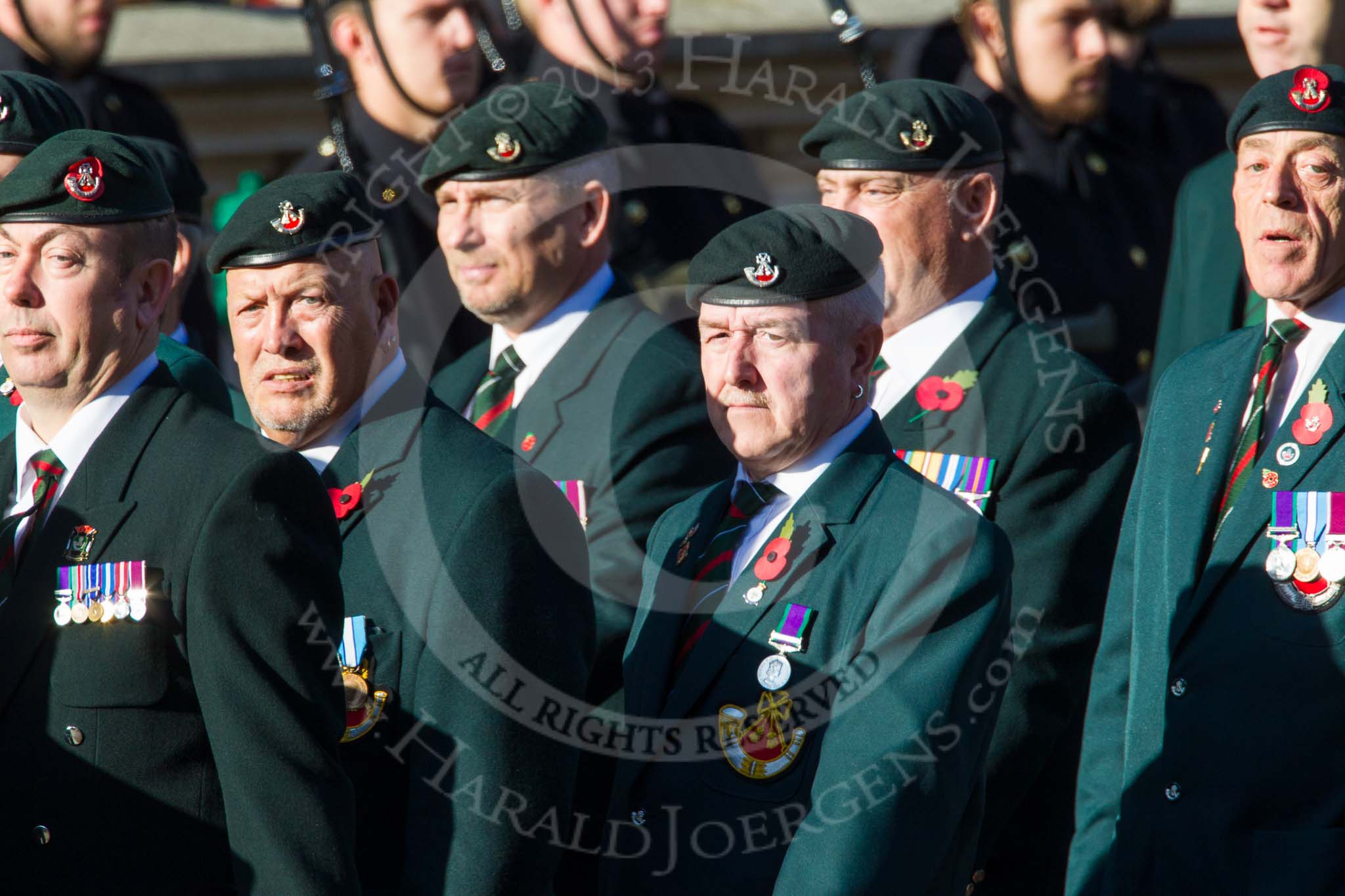 Remembrance Sunday at the Cenotaph in London 2014: Group A8 - 1LI Association.
Press stand opposite the Foreign Office building, Whitehall, London SW1,
London,
Greater London,
United Kingdom,
on 09 November 2014 at 12:00, image #1165