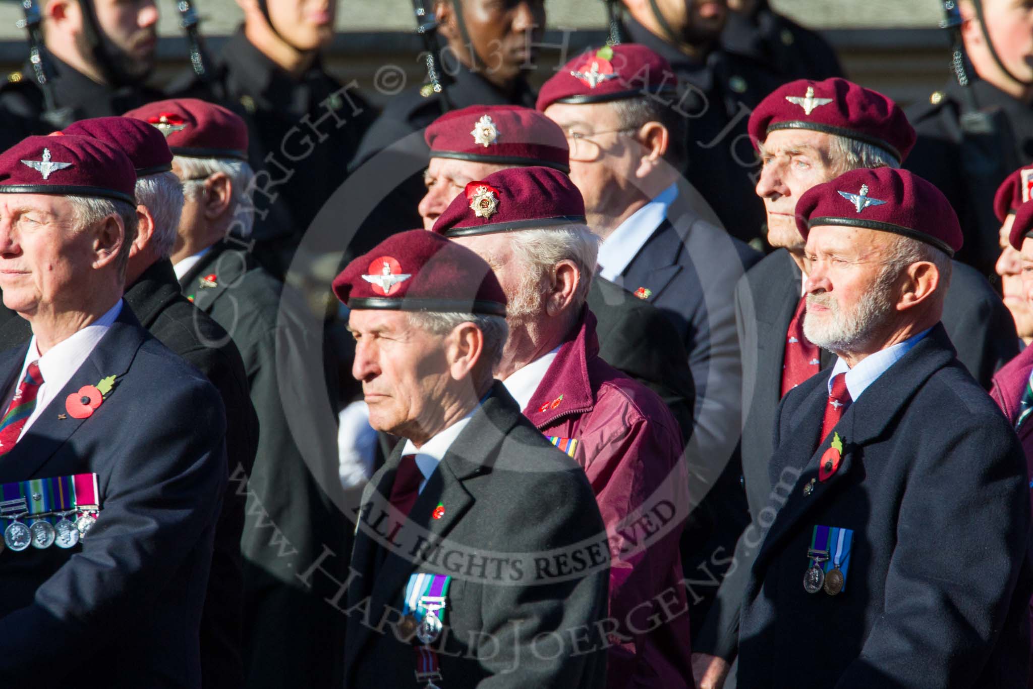 Remembrance Sunday at the Cenotaph in London 2014: Group A10 - Parachute Regimental Association.
Press stand opposite the Foreign Office building, Whitehall, London SW1,
London,
Greater London,
United Kingdom,
on 09 November 2014 at 12:01, image #1219