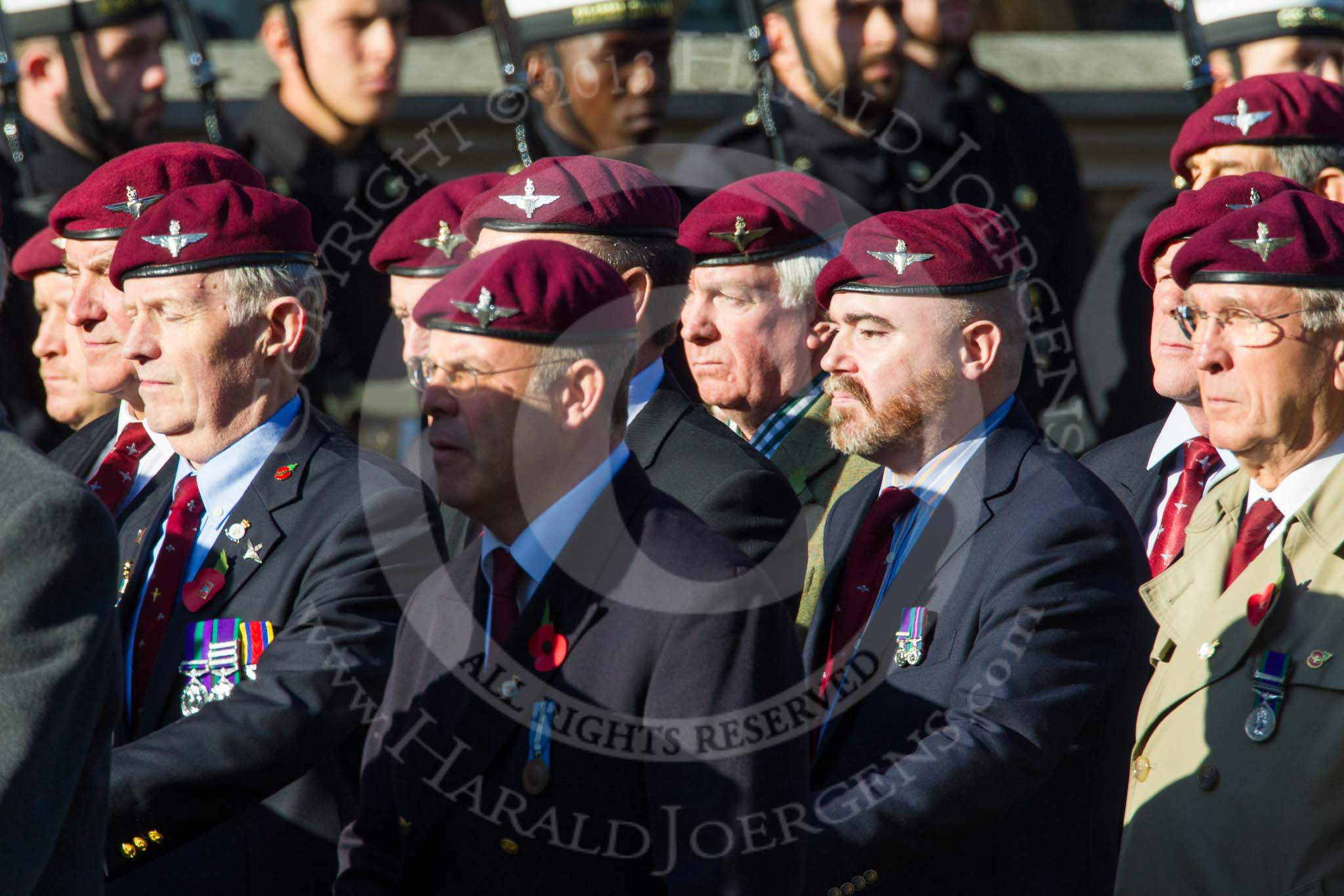 Remembrance Sunday at the Cenotaph in London 2014: Group A10 - Parachute Regimental Association.
Press stand opposite the Foreign Office building, Whitehall, London SW1,
London,
Greater London,
United Kingdom,
on 09 November 2014 at 12:01, image #1227