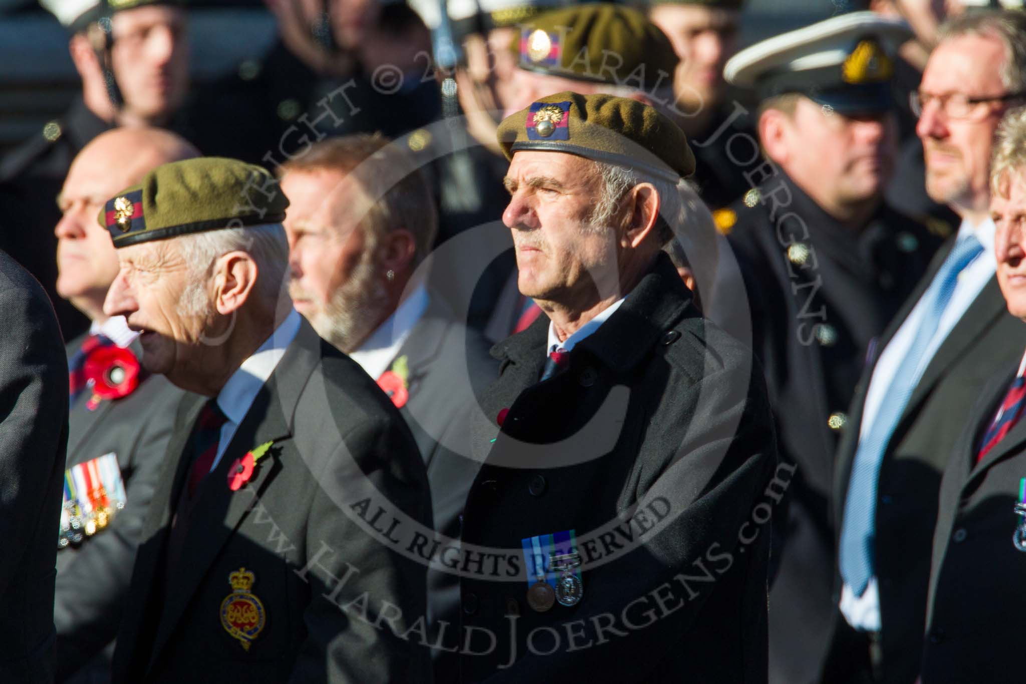 Remembrance Sunday at the Cenotaph in London 2014: Group A17 - Grenadier Guards Association.
Press stand opposite the Foreign Office building, Whitehall, London SW1,
London,
Greater London,
United Kingdom,
on 09 November 2014 at 12:03, image #1314