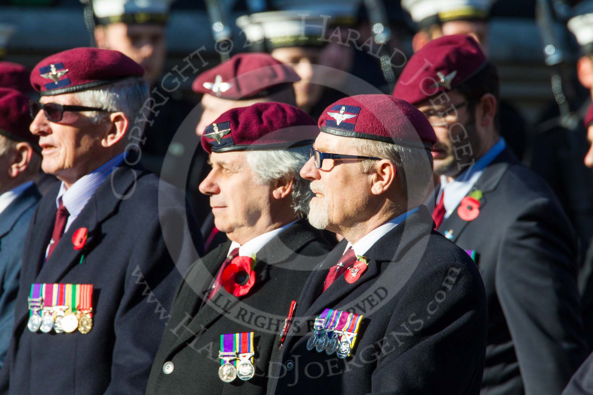 Remembrance Sunday at the Cenotaph in London 2014: Group A20 - Guards Parachute Association.
Press stand opposite the Foreign Office building, Whitehall, London SW1,
London,
Greater London,
United Kingdom,
on 09 November 2014 at 12:04, image #1339