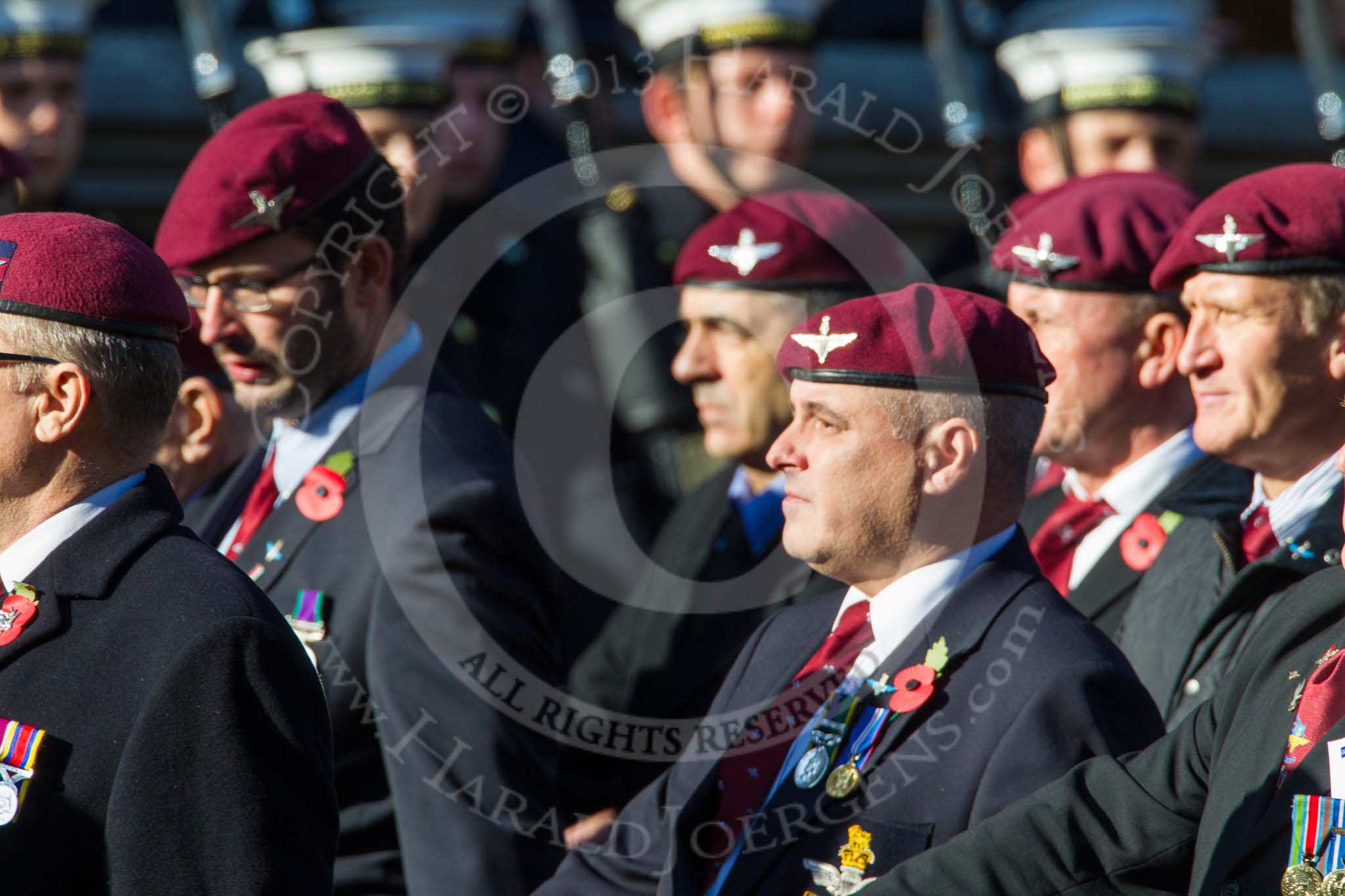 Remembrance Sunday at the Cenotaph in London 2014: Group A21- 4 Company Association (Parachute Regiment).
Press stand opposite the Foreign Office building, Whitehall, London SW1,
London,
Greater London,
United Kingdom,
on 09 November 2014 at 12:04, image #1340