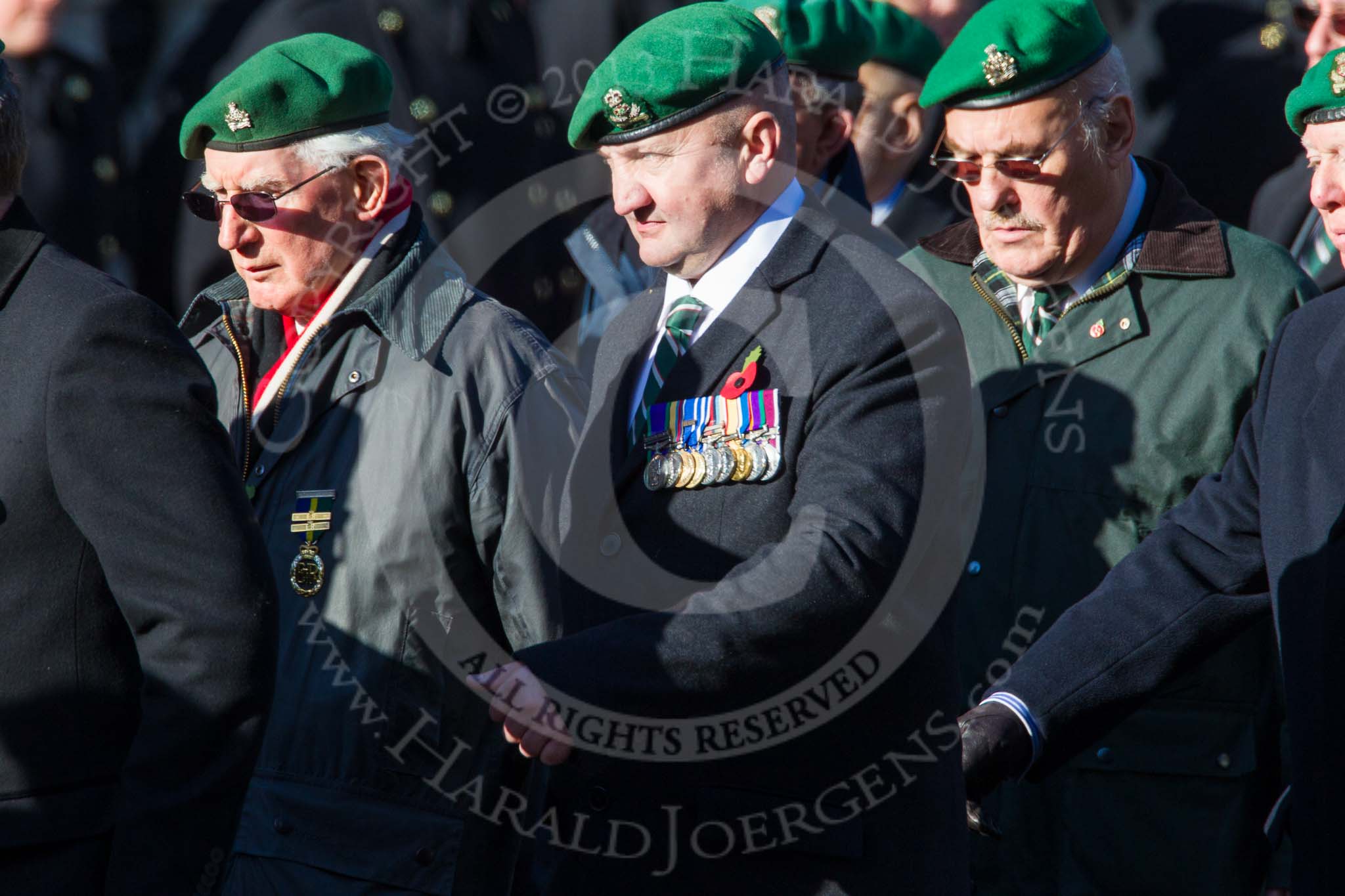 Remembrance Sunday at the Cenotaph in London 2014: Group B1 - Intelligence Corps Association.
Press stand opposite the Foreign Office building, Whitehall, London SW1,
London,
Greater London,
United Kingdom,
on 09 November 2014 at 12:06, image #1489