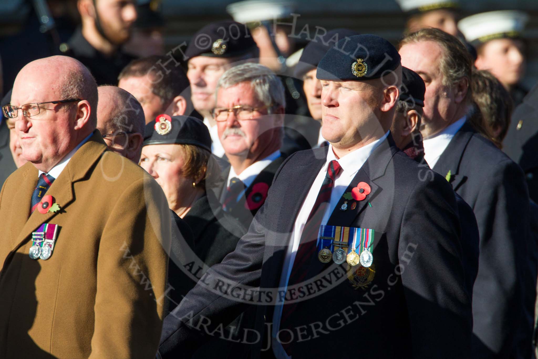 Remembrance Sunday at the Cenotaph in London 2014: Group B9 - Royal Engineers Bomb Disposal Association.
Press stand opposite the Foreign Office building, Whitehall, London SW1,
London,
Greater London,
United Kingdom,
on 09 November 2014 at 12:08, image #1585