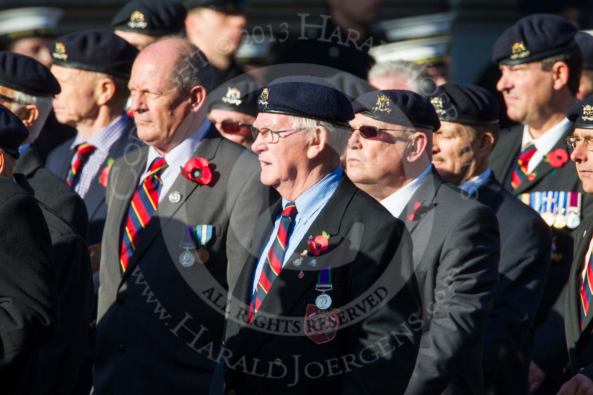 Remembrance Sunday at the Cenotaph in London 2014: Group B30 - 16/5th Queen's Royal Lancers.
Press stand opposite the Foreign Office building, Whitehall, London SW1,
London,
Greater London,
United Kingdom,
on 09 November 2014 at 12:13, image #1890