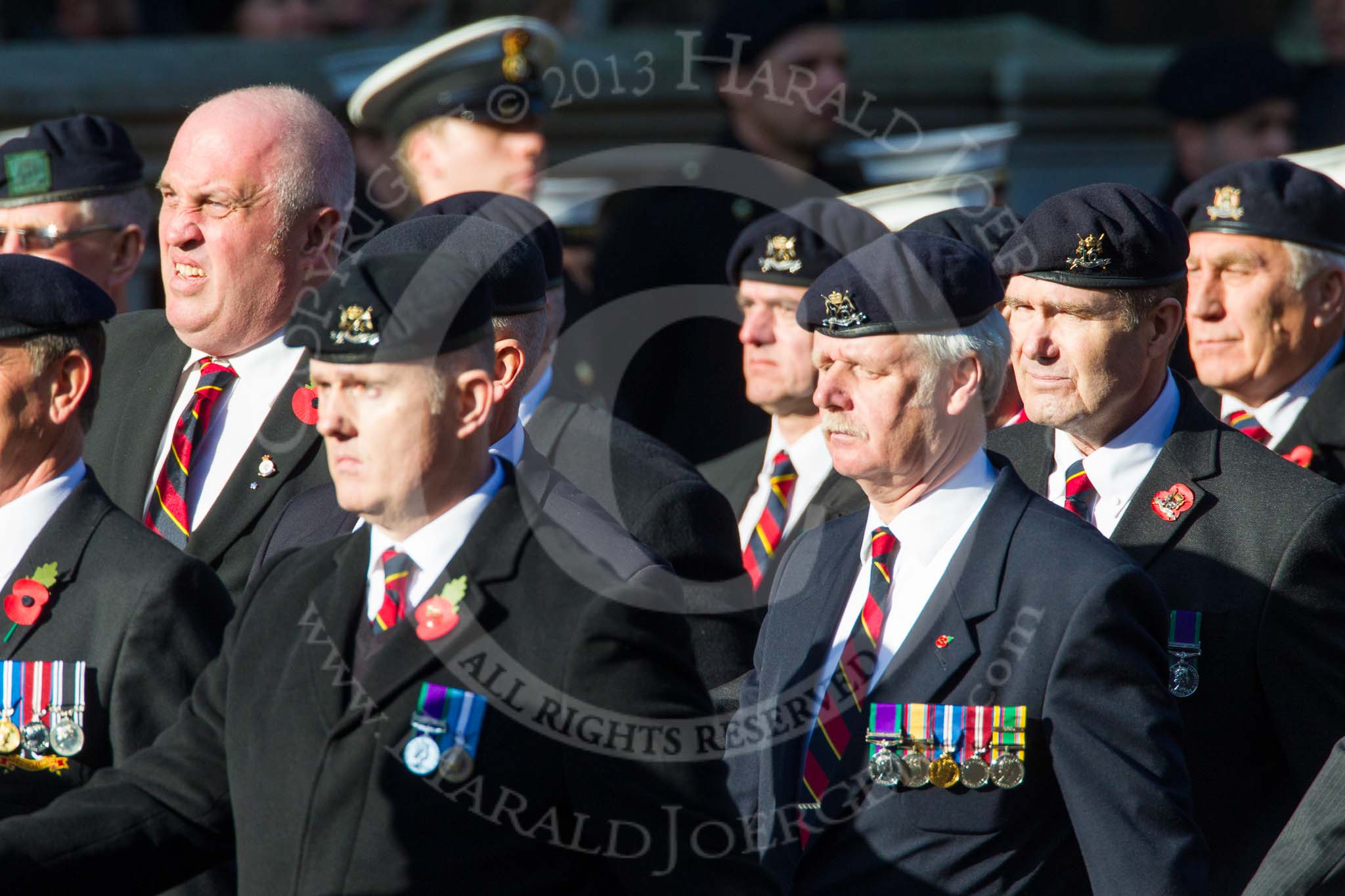 Remembrance Sunday at the Cenotaph in London 2014: Group B30 - 16/5th Queen's Royal Lancers.
Press stand opposite the Foreign Office building, Whitehall, London SW1,
London,
Greater London,
United Kingdom,
on 09 November 2014 at 12:13, image #1904