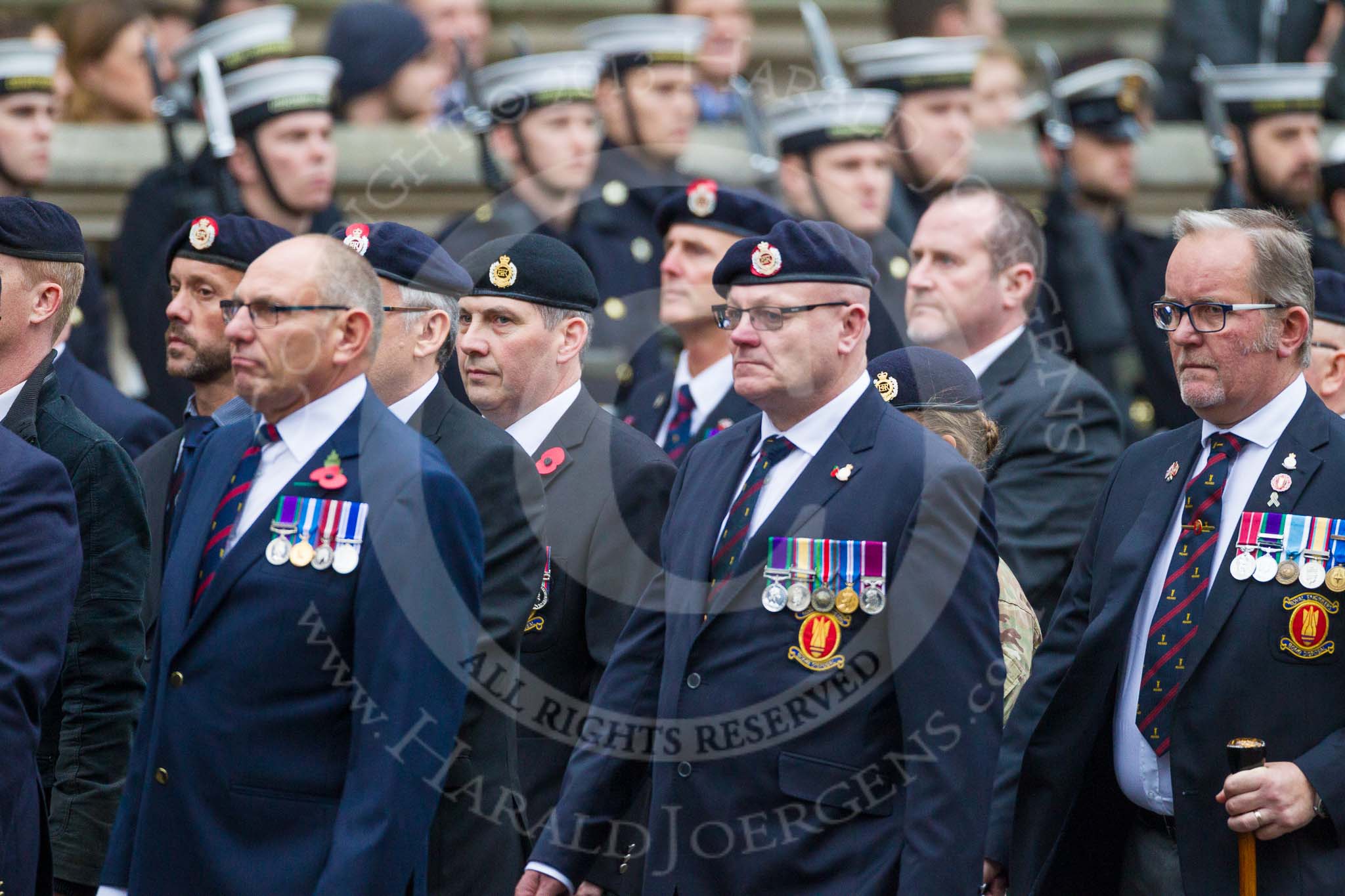 Remembrance Sunday at the Cenotaph 2015: Group B6, Royal Engineers Bomb Disposal Association (Anniversary).
Cenotaph, Whitehall, London SW1,
London,
Greater London,
United Kingdom,
on 08 November 2015 at 11:37, image #52