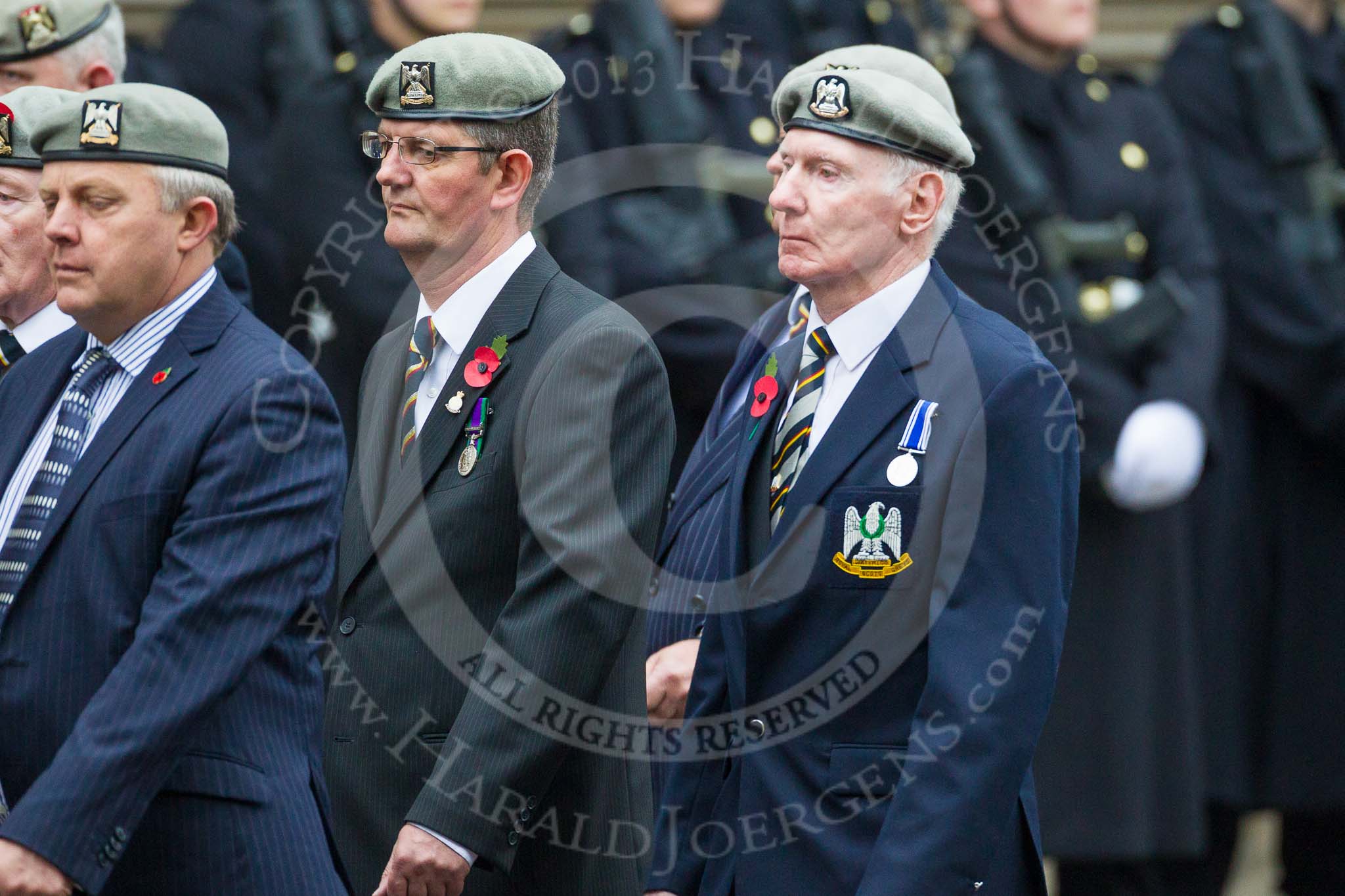 Remembrance Sunday at the Cenotaph 2015: Group B22, Royal Scots Dragoon Guards.
Cenotaph, Whitehall, London SW1,
London,
Greater London,
United Kingdom,
on 08 November 2015 at 11:40, image #173