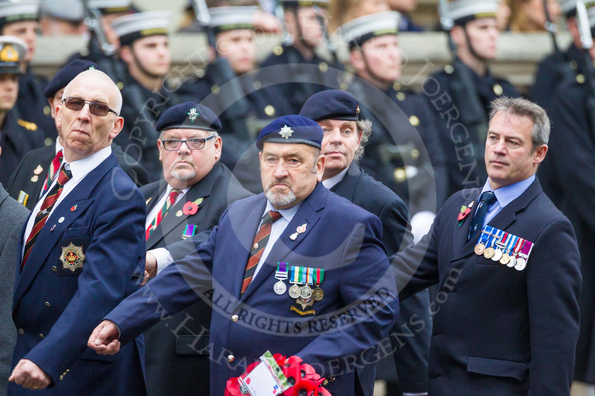 Remembrance Sunday at the Cenotaph 2015: Group B23, Royal Scots Dragoon Guards.
Cenotaph, Whitehall, London SW1,
London,
Greater London,
United Kingdom,
on 08 November 2015 at 11:41, image #182