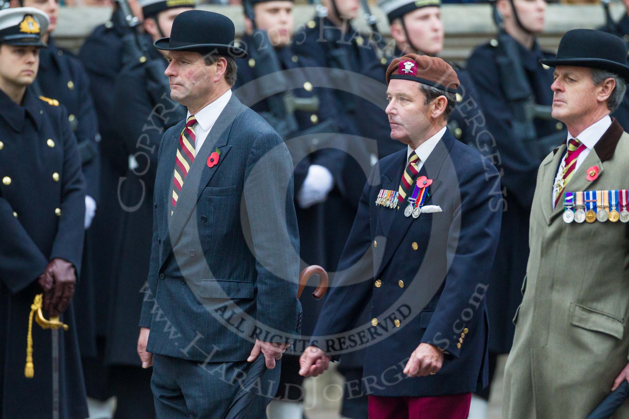 Remembrance Sunday at the Cenotaph 2015: Group B24, Queen's Royal Hussars (The Queen's Own & Royal Irish).
Cenotaph, Whitehall, London SW1,
London,
Greater London,
United Kingdom,
on 08 November 2015 at 11:41, image #184