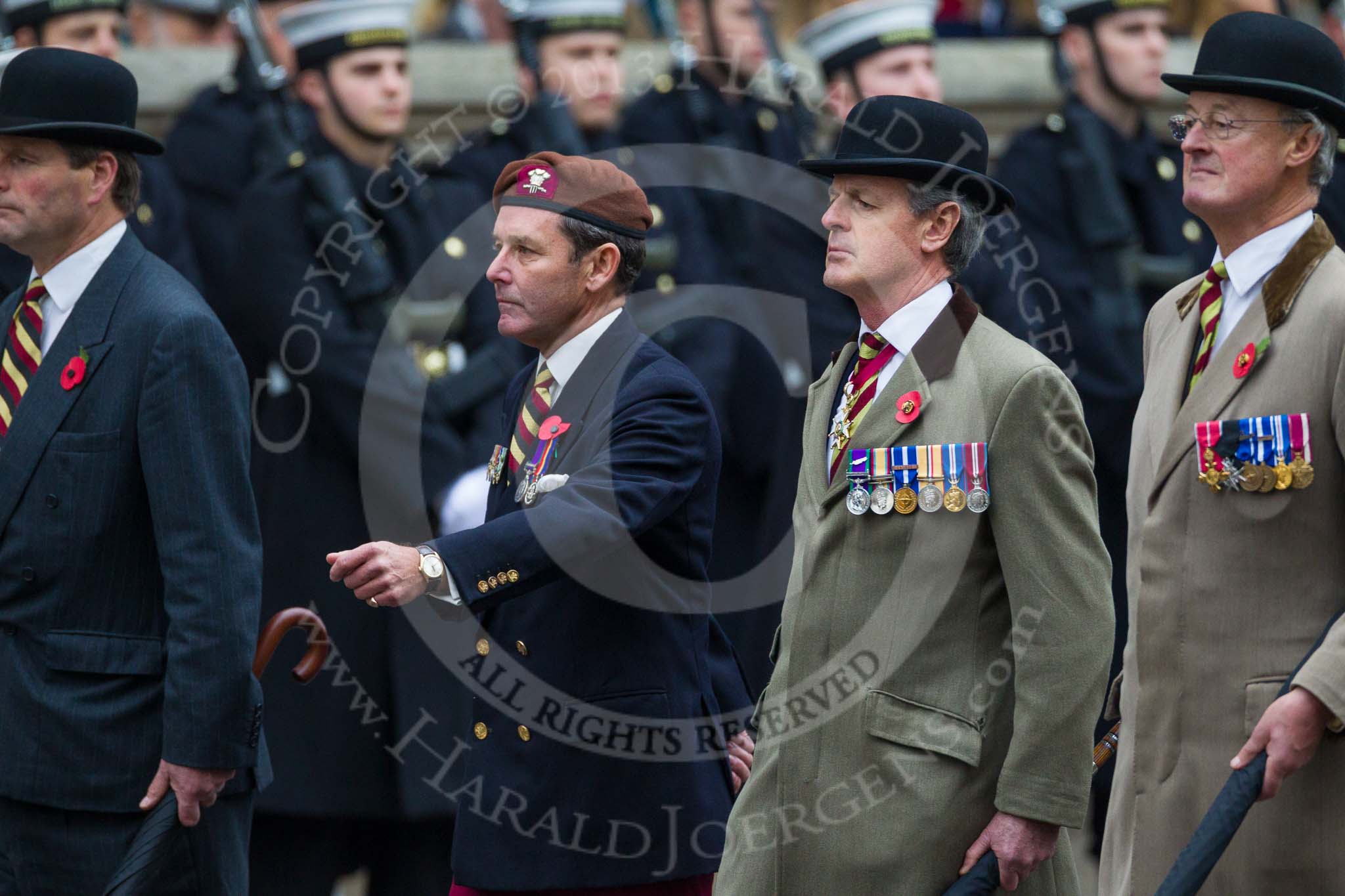 Remembrance Sunday at the Cenotaph 2015: Group B24, Queen's Royal Hussars (The Queen's Own & Royal Irish).
Cenotaph, Whitehall, London SW1,
London,
Greater London,
United Kingdom,
on 08 November 2015 at 11:41, image #185