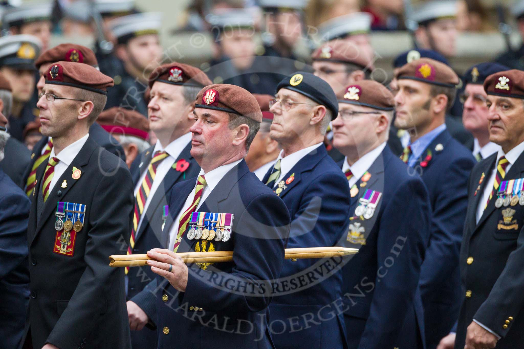 Remembrance Sunday at the Cenotaph 2015: Group B25, Kings Royal Hussars Regimental Association.
Cenotaph, Whitehall, London SW1,
London,
Greater London,
United Kingdom,
on 08 November 2015 at 11:41, image #194