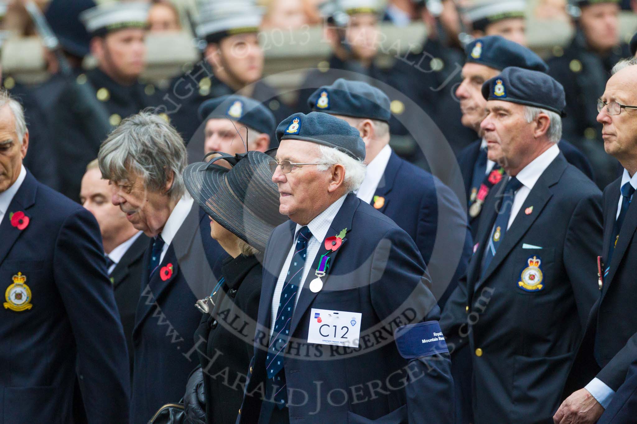 Remembrance Sunday at the Cenotaph 2015: Group C12, Royal Air Force Mountain Rescue Association.
Cenotaph, Whitehall, London SW1,
London,
Greater London,
United Kingdom,
on 08 November 2015 at 11:49, image #490