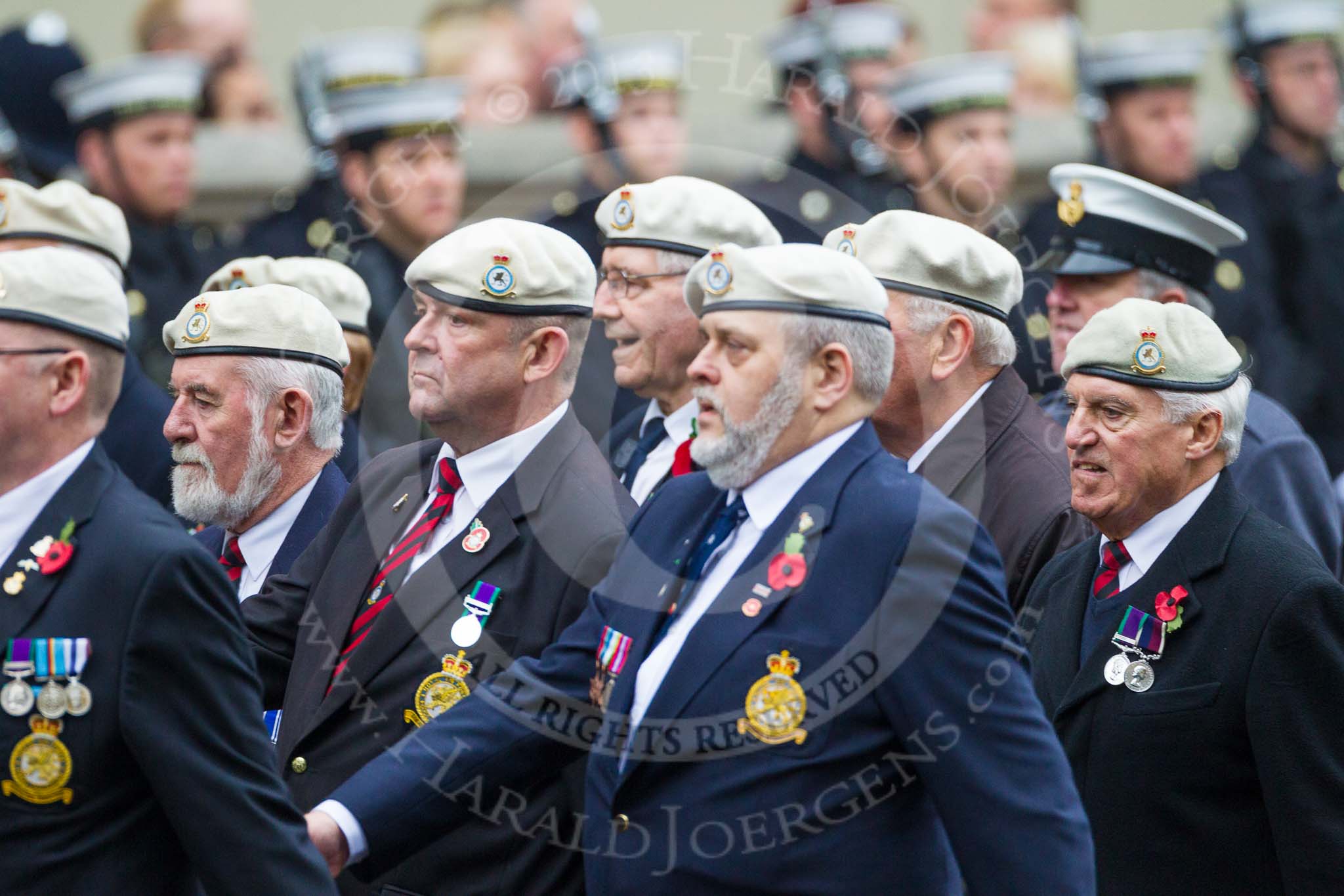 Remembrance Sunday at the Cenotaph 2015: Group C24, Royal Air Force Police Association.
Cenotaph, Whitehall, London SW1,
London,
Greater London,
United Kingdom,
on 08 November 2015 at 11:50, image #568