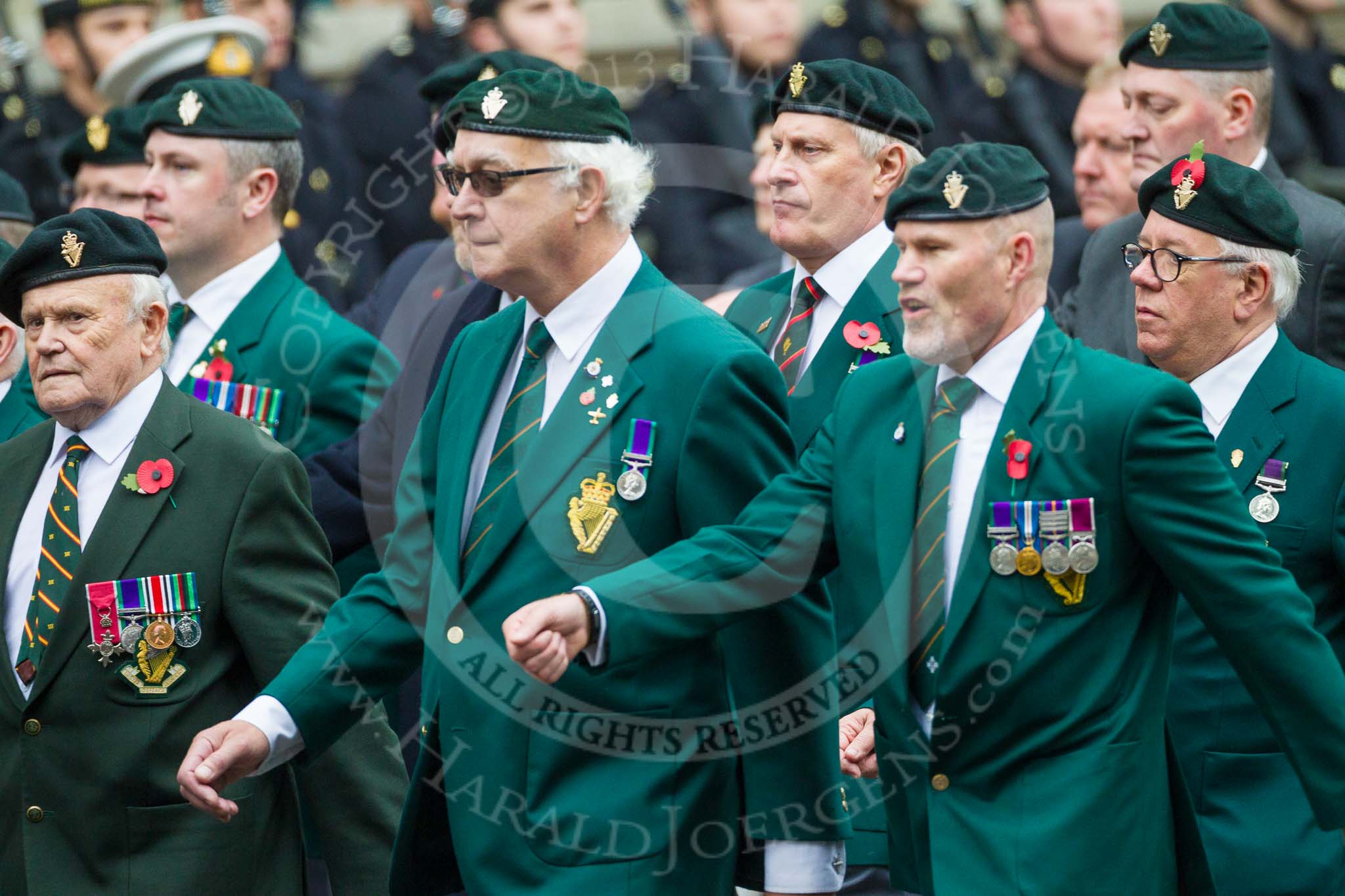 Remembrance Sunday at the Cenotaph 2015: Group D3, Ulster Defence Regiment.
Cenotaph, Whitehall, London SW1,
London,
Greater London,
United Kingdom,
on 08 November 2015 at 11:51, image #598