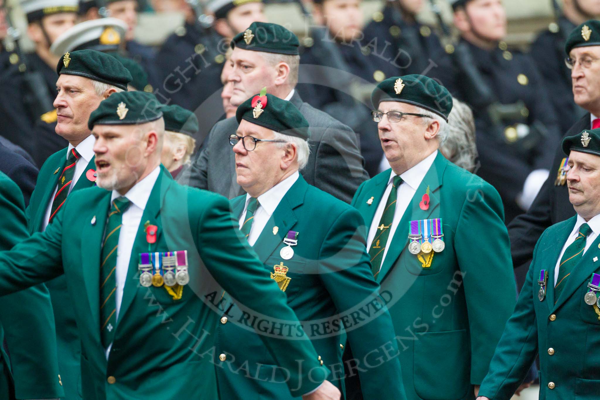 Remembrance Sunday at the Cenotaph 2015: Group D3, Ulster Defence Regiment.
Cenotaph, Whitehall, London SW1,
London,
Greater London,
United Kingdom,
on 08 November 2015 at 11:51, image #599