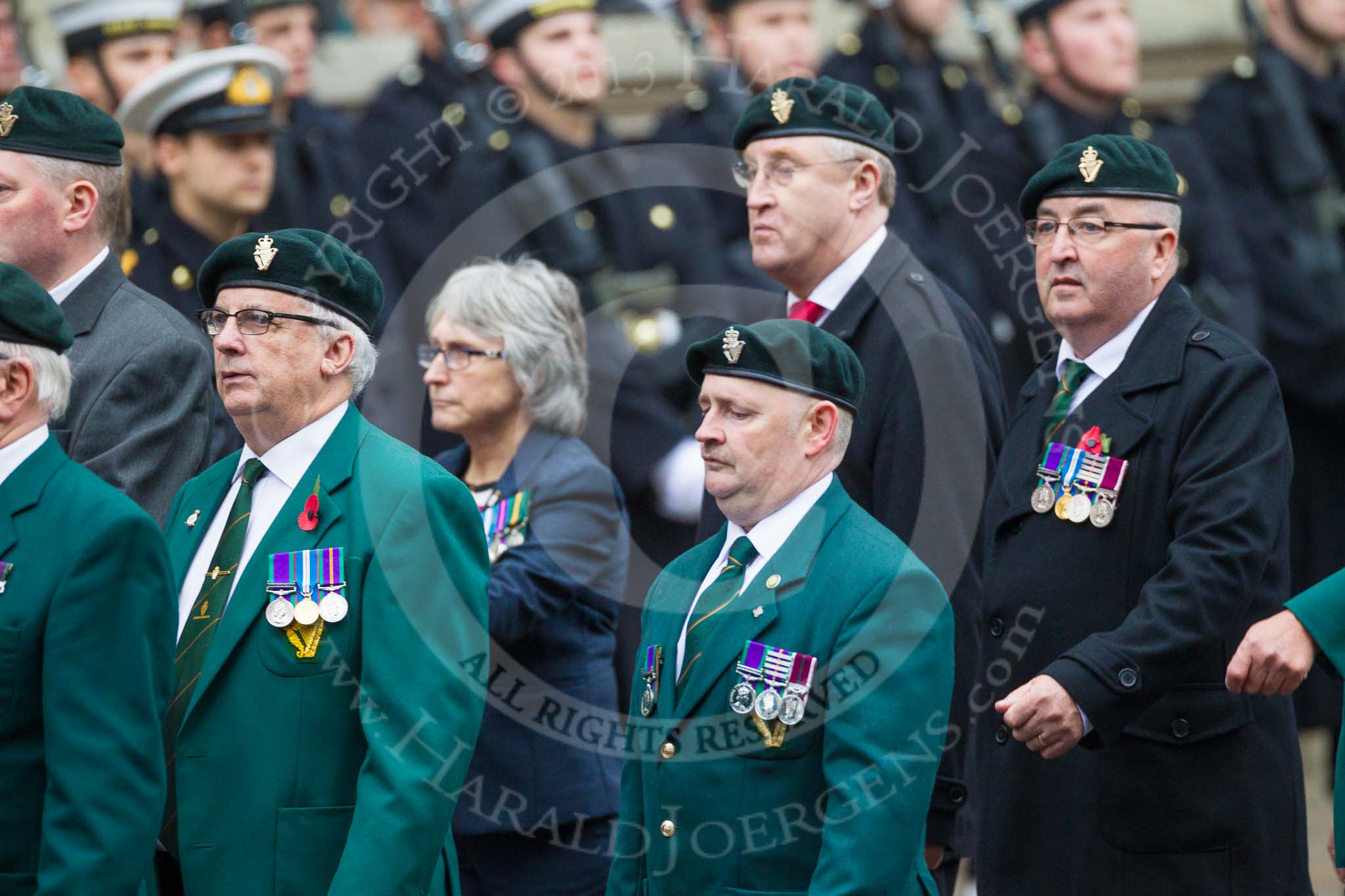 Remembrance Sunday at the Cenotaph 2015: Group D3, Ulster Defence Regiment.
Cenotaph, Whitehall, London SW1,
London,
Greater London,
United Kingdom,
on 08 November 2015 at 11:51, image #600