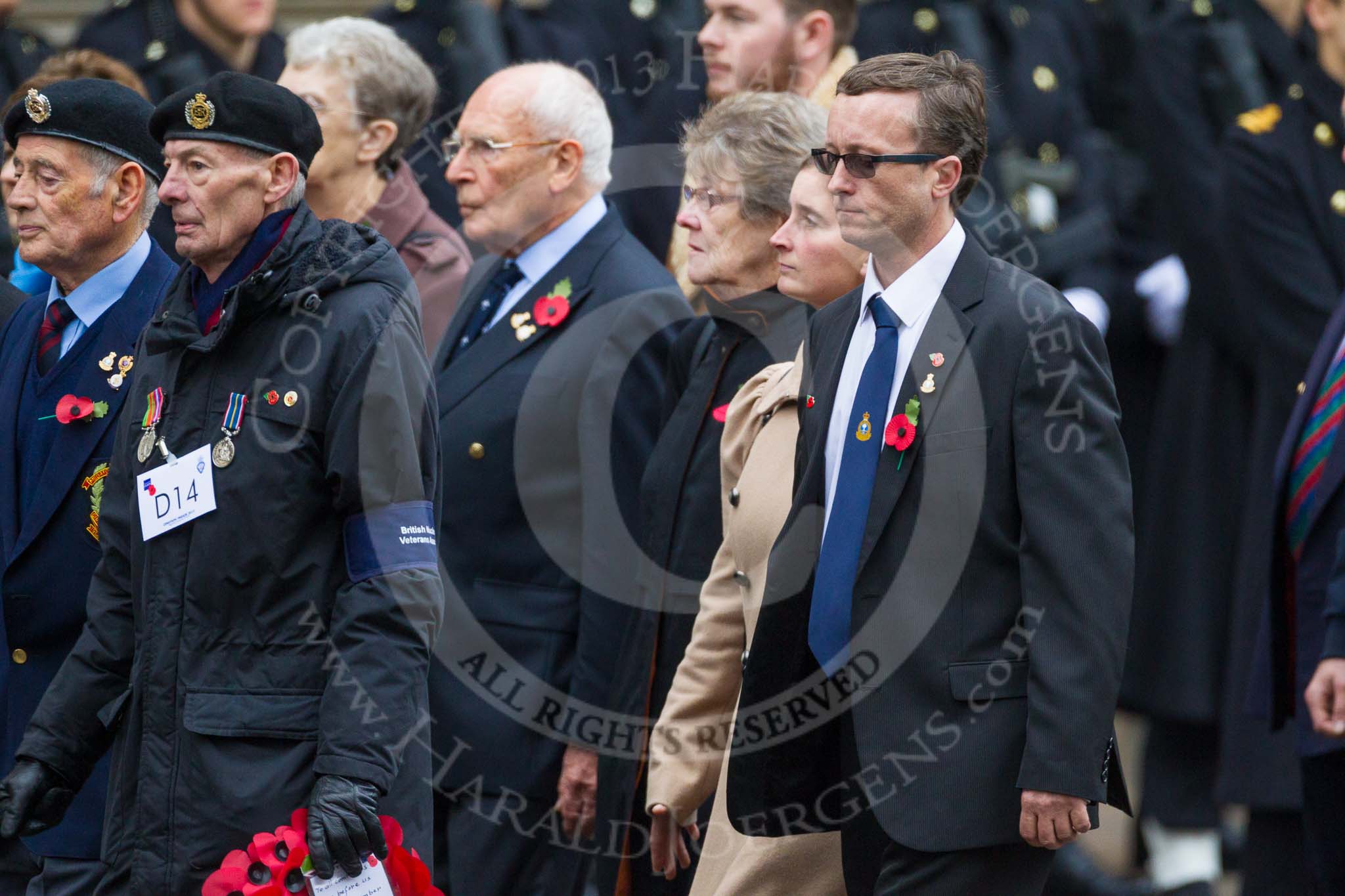 Remembrance Sunday at the Cenotaph 2015: Group D14, British Nuclear Test Veterans Association.
Cenotaph, Whitehall, London SW1,
London,
Greater London,
United Kingdom,
on 08 November 2015 at 11:53, image #653