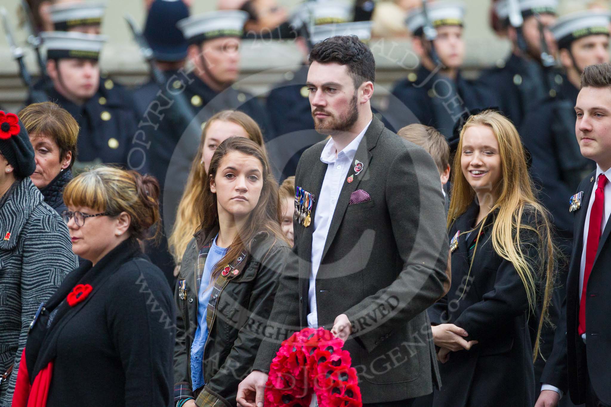 Remembrance Sunday at the Cenotaph 2015: Group D15, War Widows Association.
Cenotaph, Whitehall, London SW1,
London,
Greater London,
United Kingdom,
on 08 November 2015 at 11:54, image #664