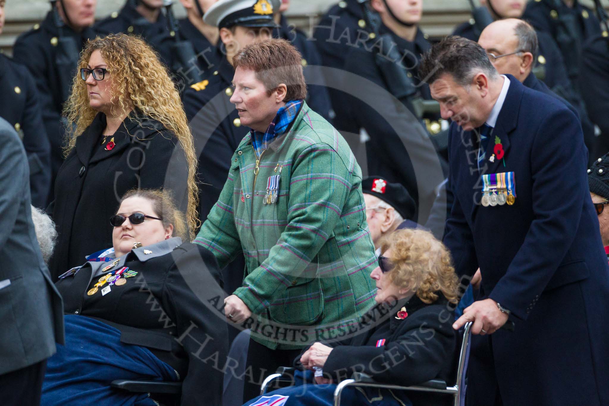 Remembrance Sunday at the Cenotaph 2015: Group F1, Blind Veterans UK.
Cenotaph, Whitehall, London SW1,
London,
Greater London,
United Kingdom,
on 08 November 2015 at 11:57, image #783