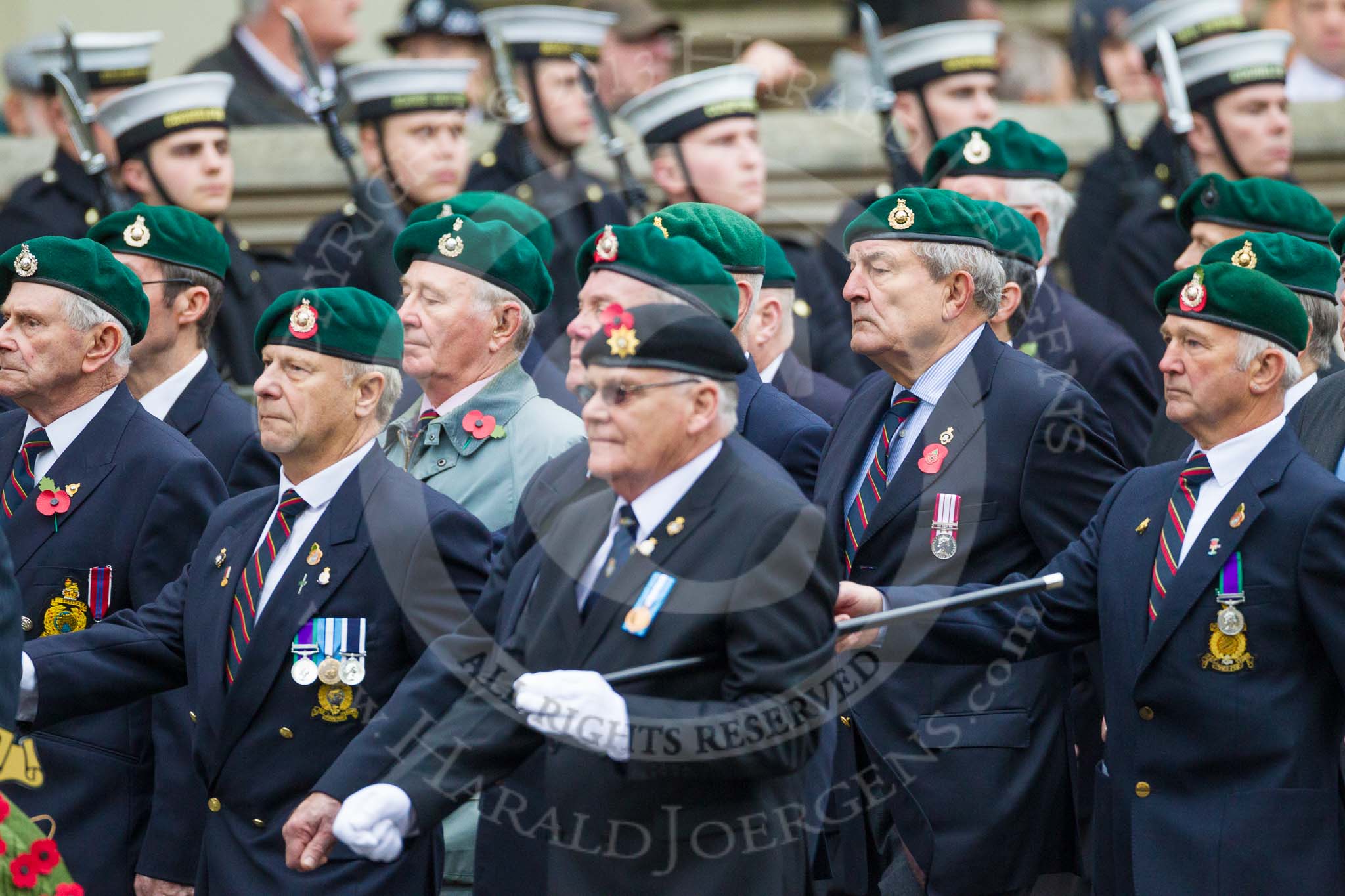 Remembrance Sunday at the Cenotaph 2015: Group E1, Royal Marines Association.
Cenotaph, Whitehall, London SW1,
London,
Greater London,
United Kingdom,
on 08 November 2015 at 11:58, image #792