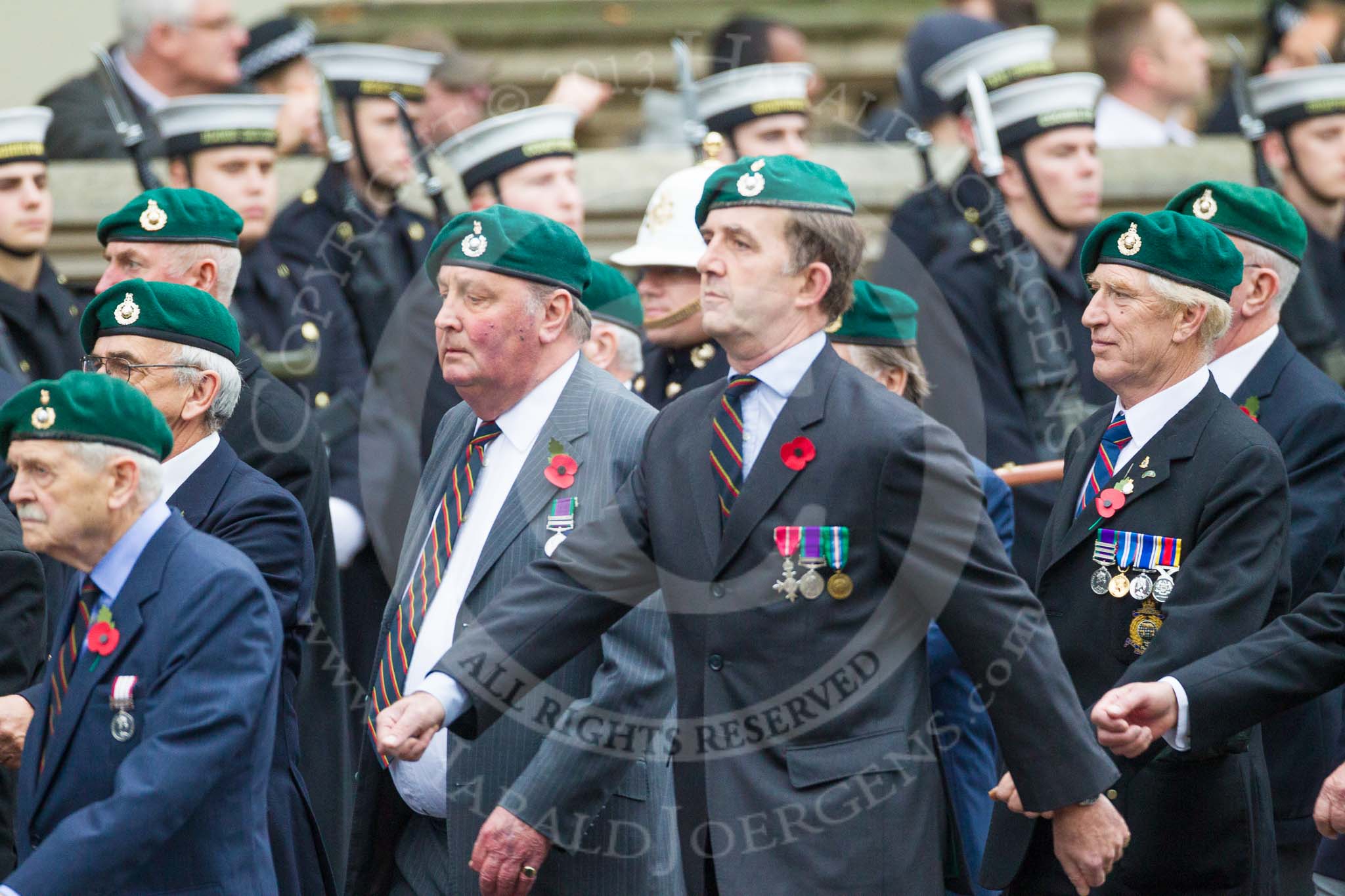 Remembrance Sunday at the Cenotaph 2015: Group E1, Royal Marines Association.
Cenotaph, Whitehall, London SW1,
London,
Greater London,
United Kingdom,
on 08 November 2015 at 11:58, image #796