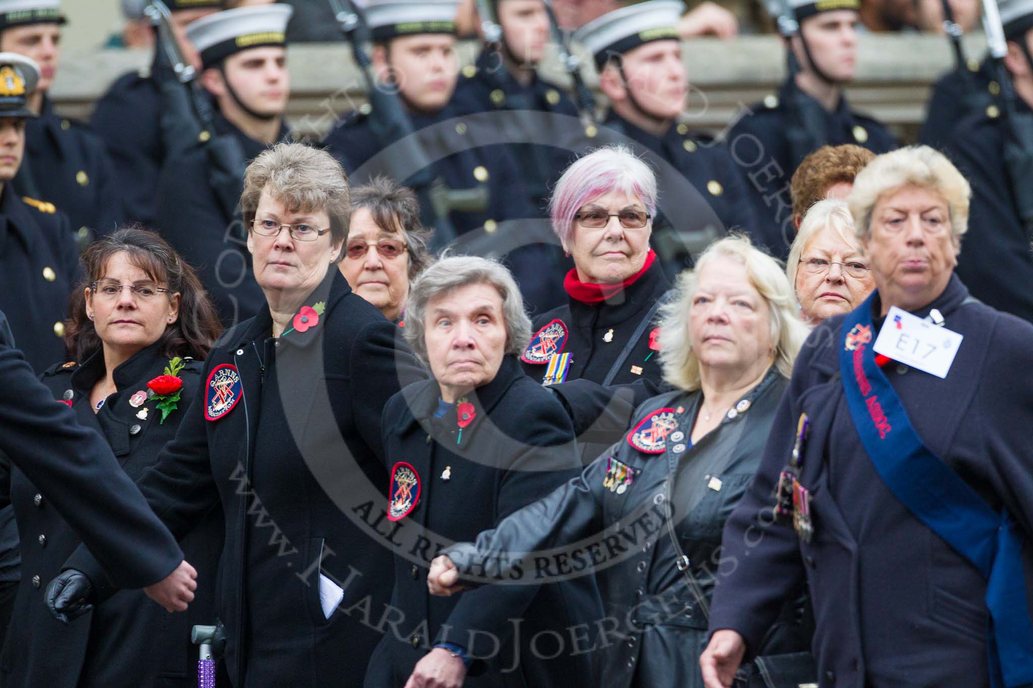 Remembrance Sunday at the Cenotaph 2015: Group E17, Queen Alexandra's Royal Naval Nursing Service.
Cenotaph, Whitehall, London SW1,
London,
Greater London,
United Kingdom,
on 08 November 2015 at 12:00, image #890