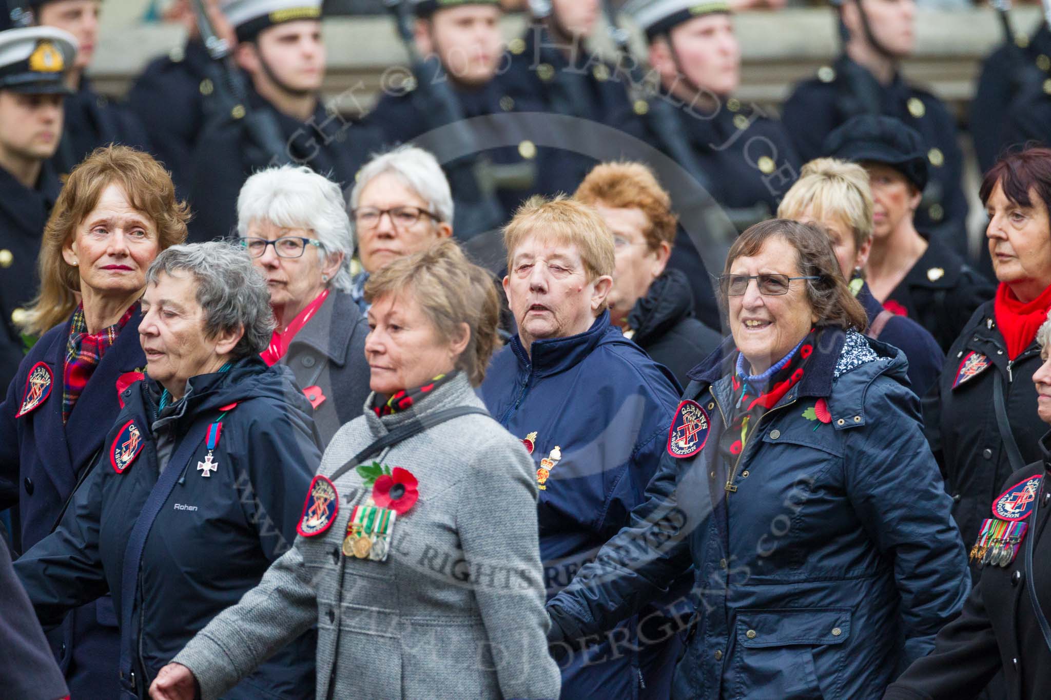 Remembrance Sunday at the Cenotaph 2015: Group E17, Queen Alexandra's Royal Naval Nursing Service.
Cenotaph, Whitehall, London SW1,
London,
Greater London,
United Kingdom,
on 08 November 2015 at 12:00, image #892