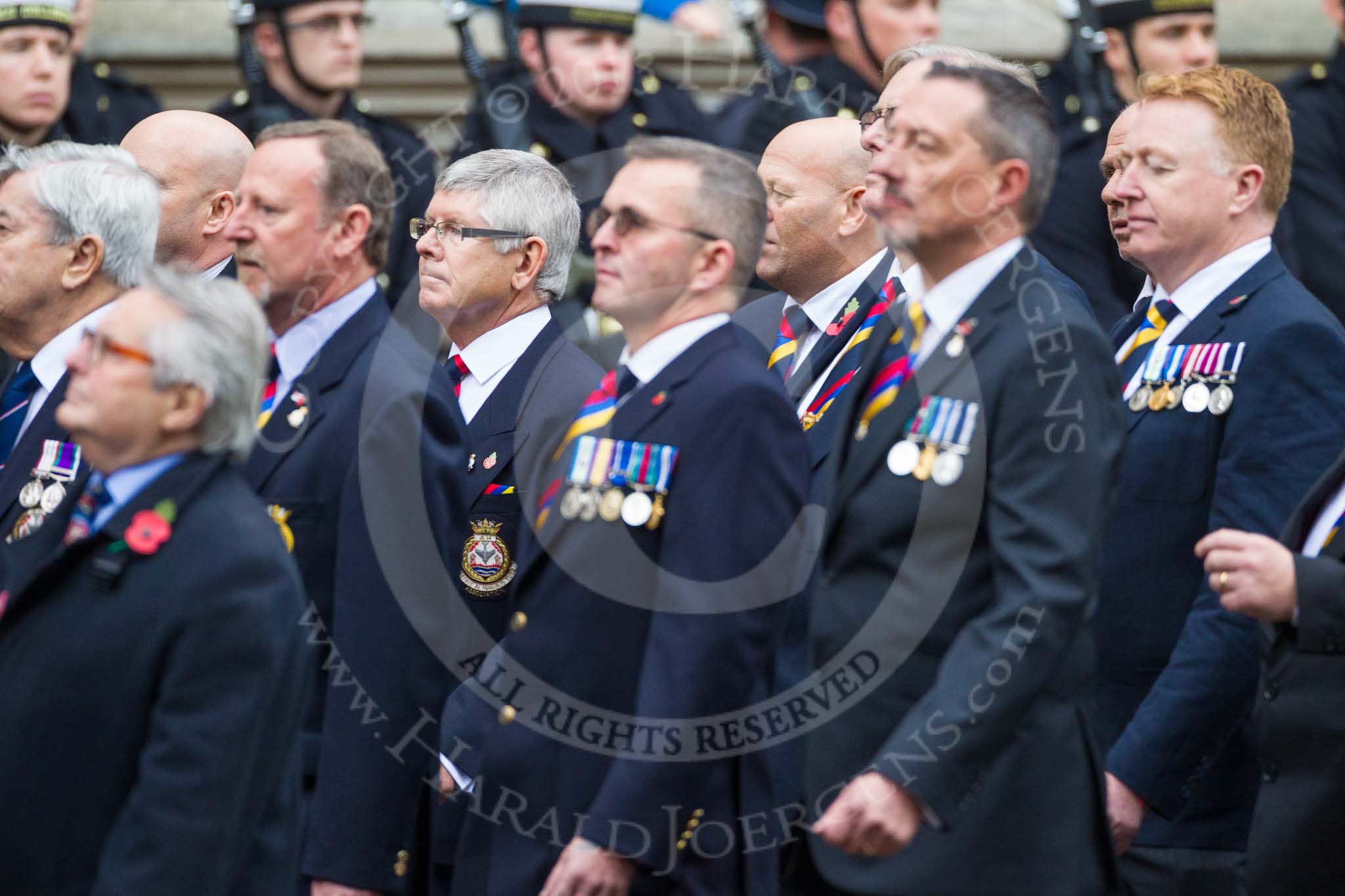 Remembrance Sunday at the Cenotaph 2015: Group E28, Aircraft Handlers Association.
Cenotaph, Whitehall, London SW1,
London,
Greater London,
United Kingdom,
on 08 November 2015 at 12:02, image #956