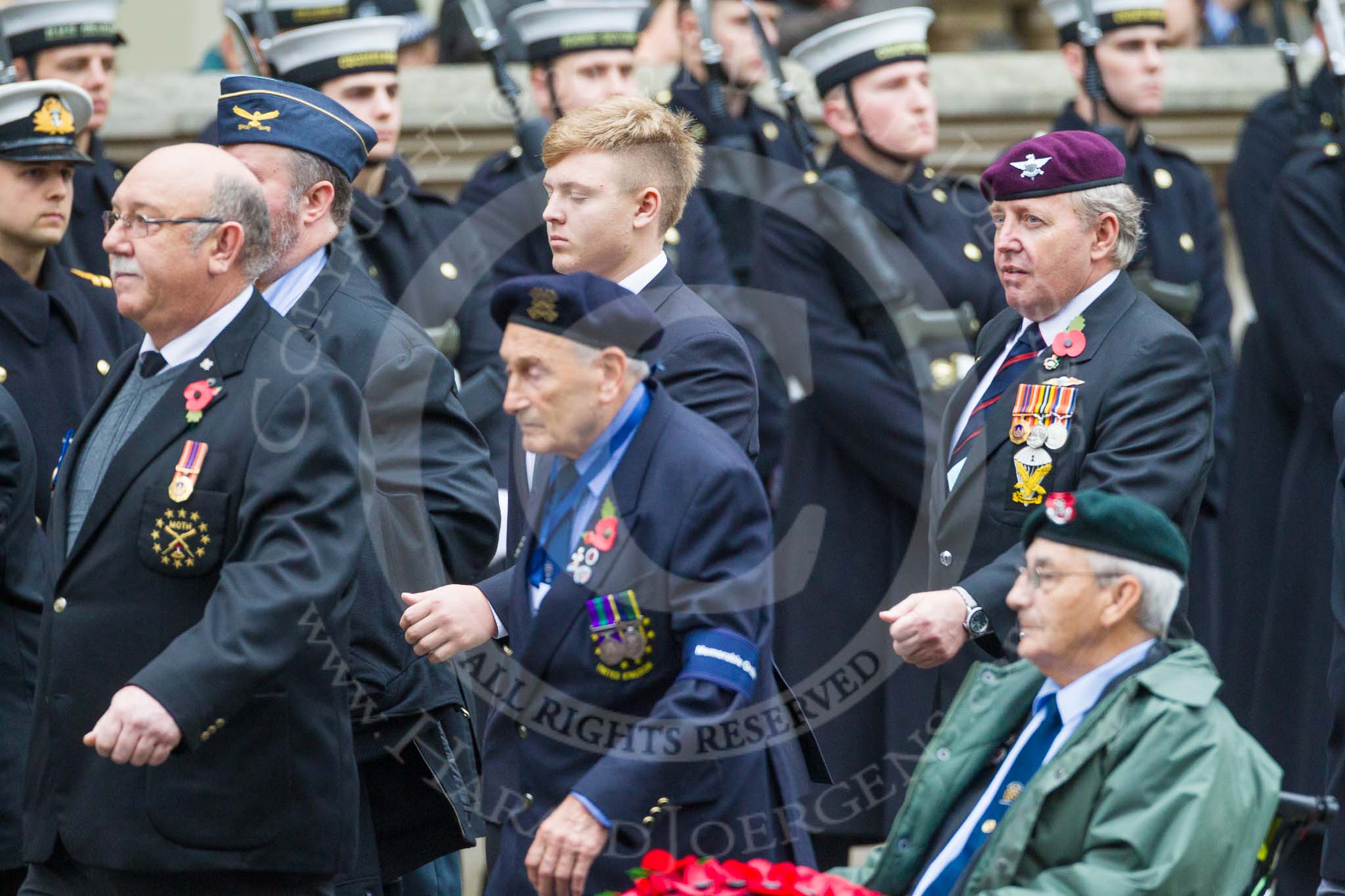 Remembrance Sunday at the Cenotaph 2015: Group F18, Memorable Order of Tin Hats.
Cenotaph, Whitehall, London SW1,
London,
Greater London,
United Kingdom,
on 08 November 2015 at 12:06, image #1097