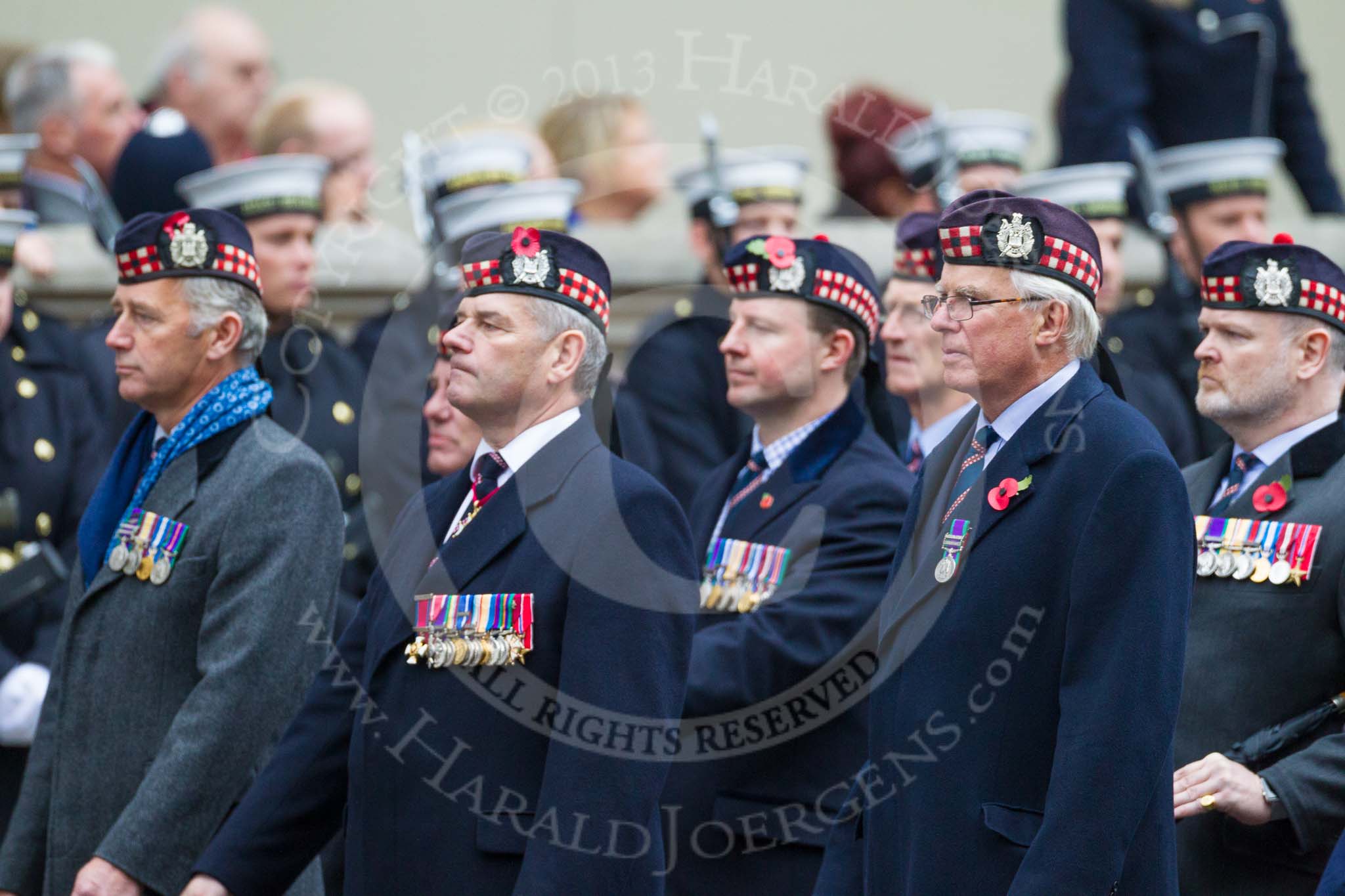 Remembrance Sunday at the Cenotaph 2015: Group A4, King's Own Scottish Borderers.
Cenotaph, Whitehall, London SW1,
London,
Greater London,
United Kingdom,
on 08 November 2015 at 12:09, image #1204