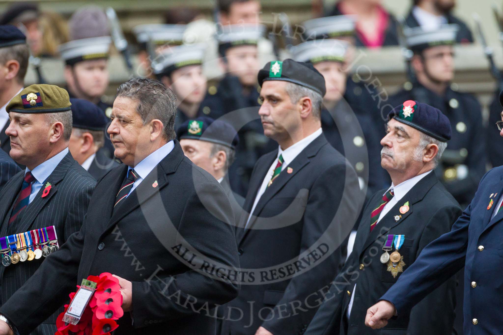 Remembrance Sunday at the Cenotaph 2015: Group A23, Cheshire Regiment Association.
Cenotaph, Whitehall, London SW1,
London,
Greater London,
United Kingdom,
on 08 November 2015 at 12:12, image #1354