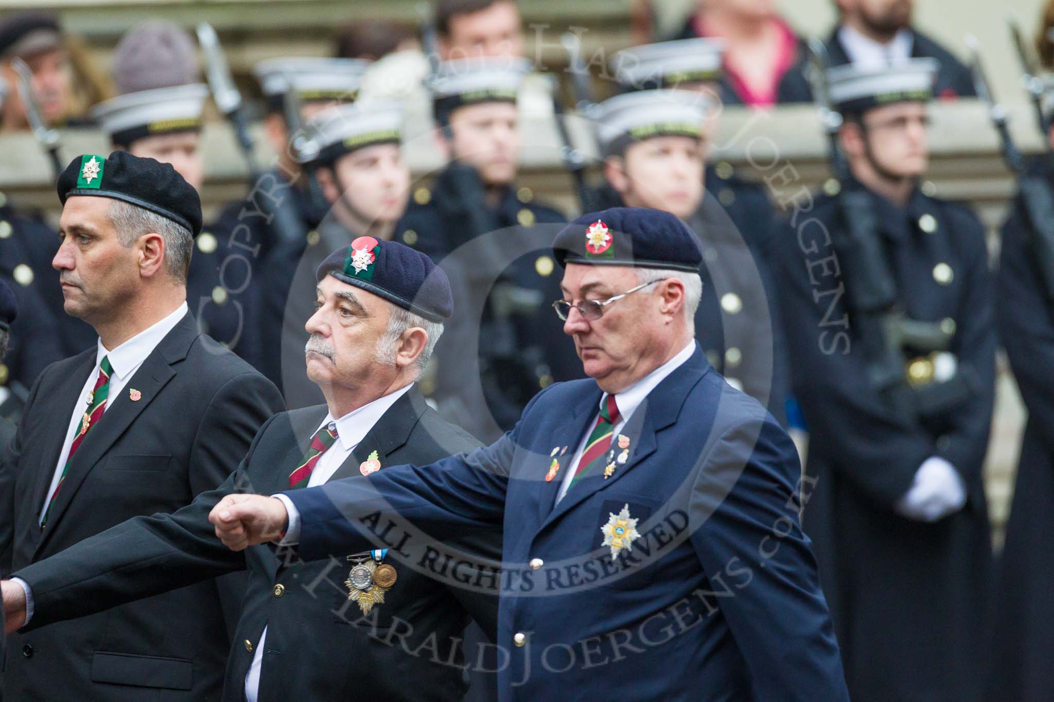 Remembrance Sunday at the Cenotaph 2015: Group A24, Sherwood Foresters & Worcestershire Regiment.
Cenotaph, Whitehall, London SW1,
London,
Greater London,
United Kingdom,
on 08 November 2015 at 12:12, image #1355