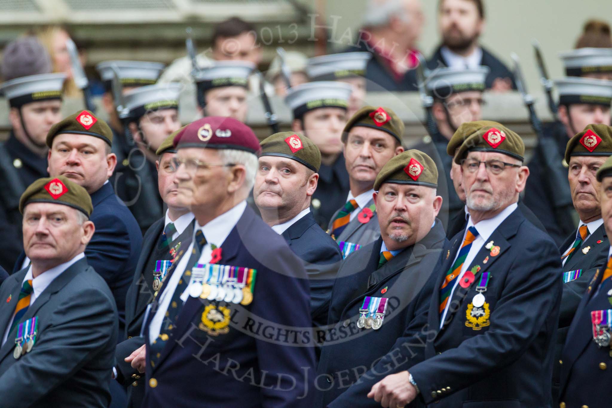 Remembrance Sunday at the Cenotaph 2015: Group A27, The King's Own Royal Border Regiment.
Cenotaph, Whitehall, London SW1,
London,
Greater London,
United Kingdom,
on 08 November 2015 at 12:13, image #1364