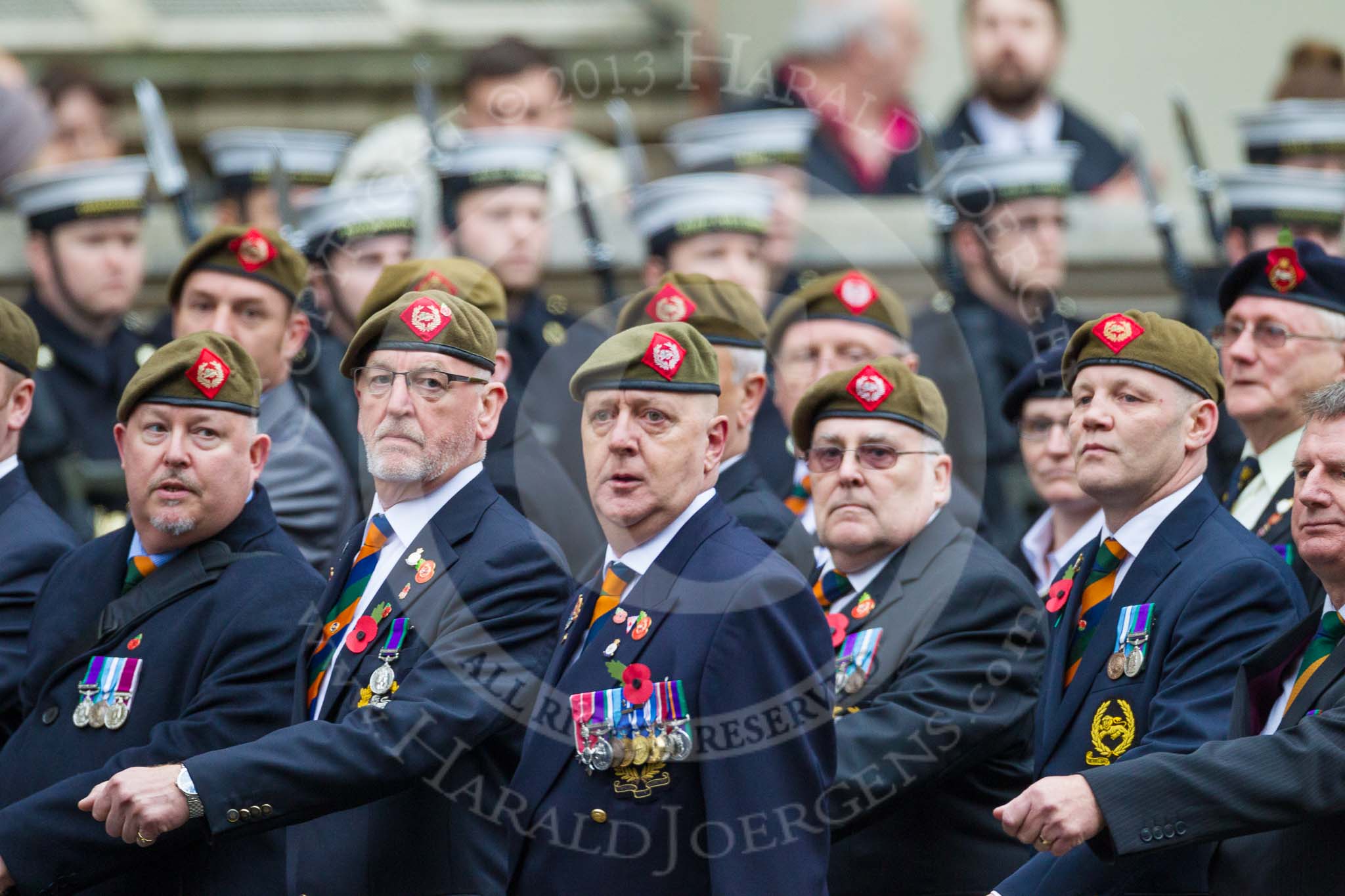 Remembrance Sunday at the Cenotaph 2015: Group A27, The King's Own Royal Border Regiment.
Cenotaph, Whitehall, London SW1,
London,
Greater London,
United Kingdom,
on 08 November 2015 at 12:13, image #1365