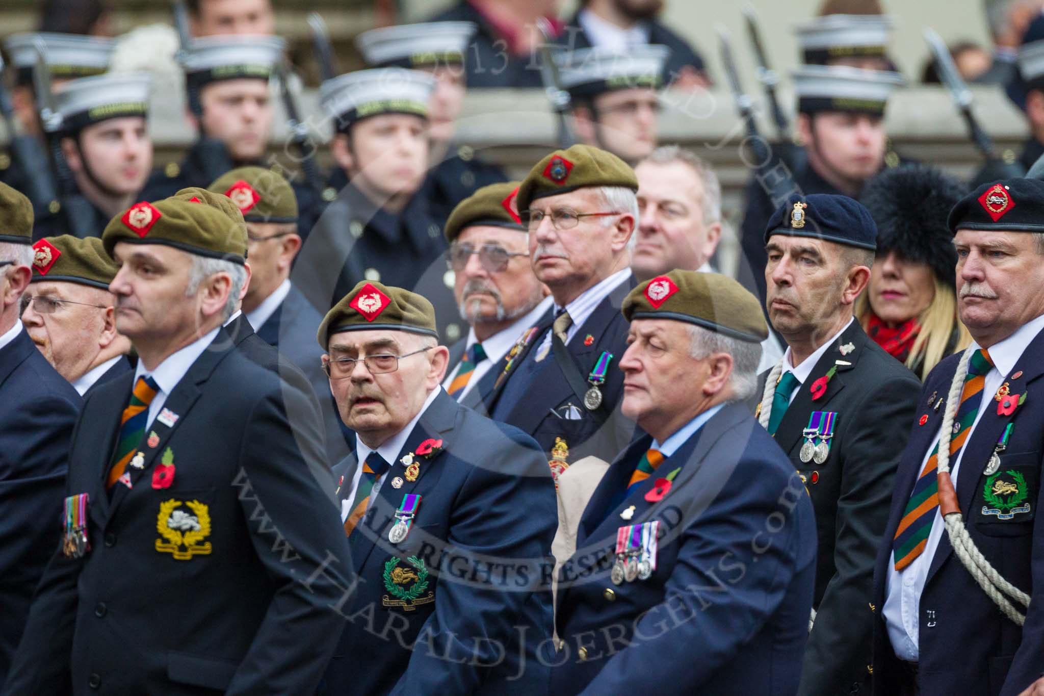 Remembrance Sunday at the Cenotaph 2015: Group A27, The King's Own Royal Border Regiment.
Cenotaph, Whitehall, London SW1,
London,
Greater London,
United Kingdom,
on 08 November 2015 at 12:13, image #1367