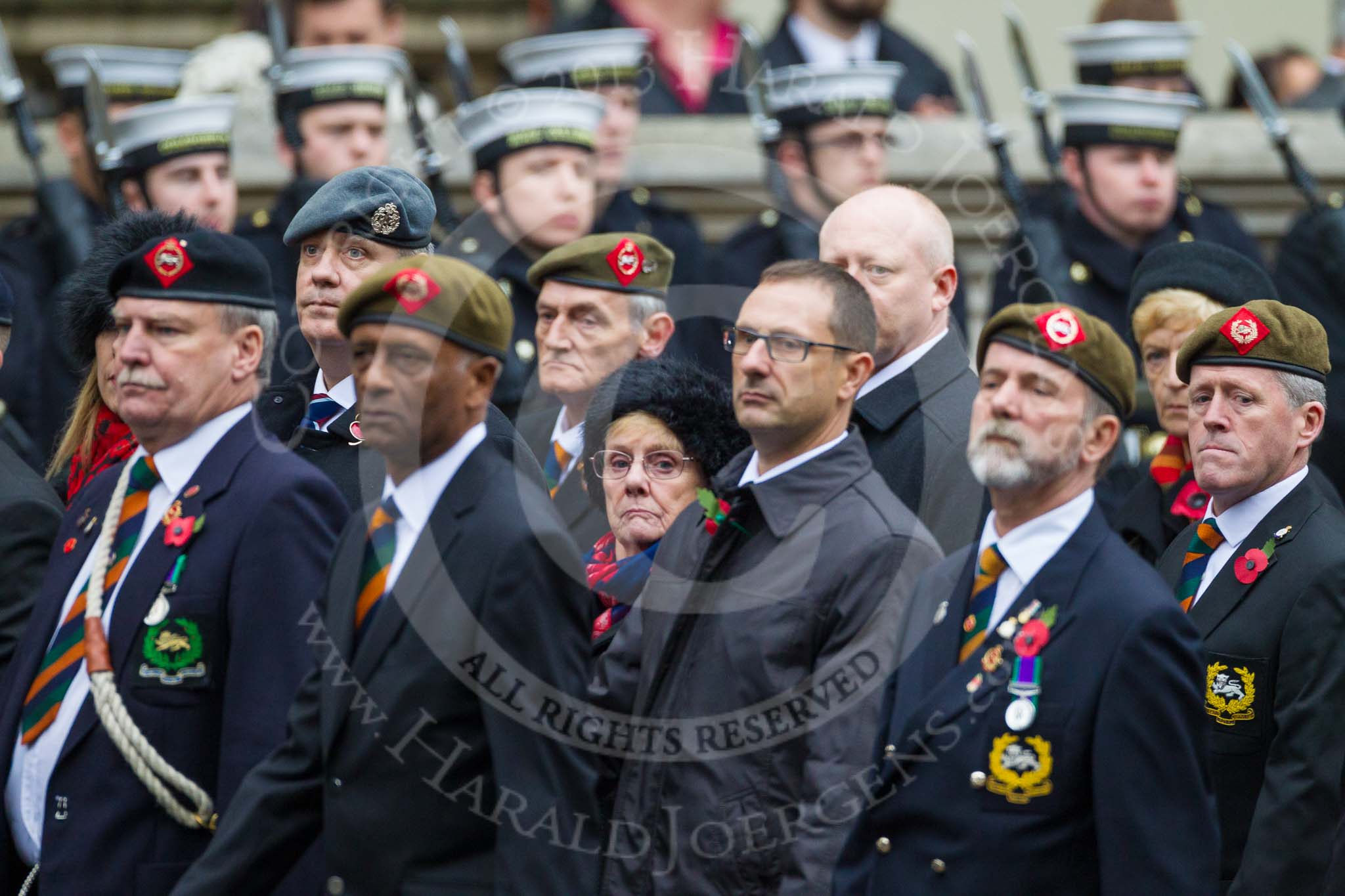 Remembrance Sunday at the Cenotaph 2015: Group A27, The King's Own Royal Border Regiment.
Cenotaph, Whitehall, London SW1,
London,
Greater London,
United Kingdom,
on 08 November 2015 at 12:13, image #1369