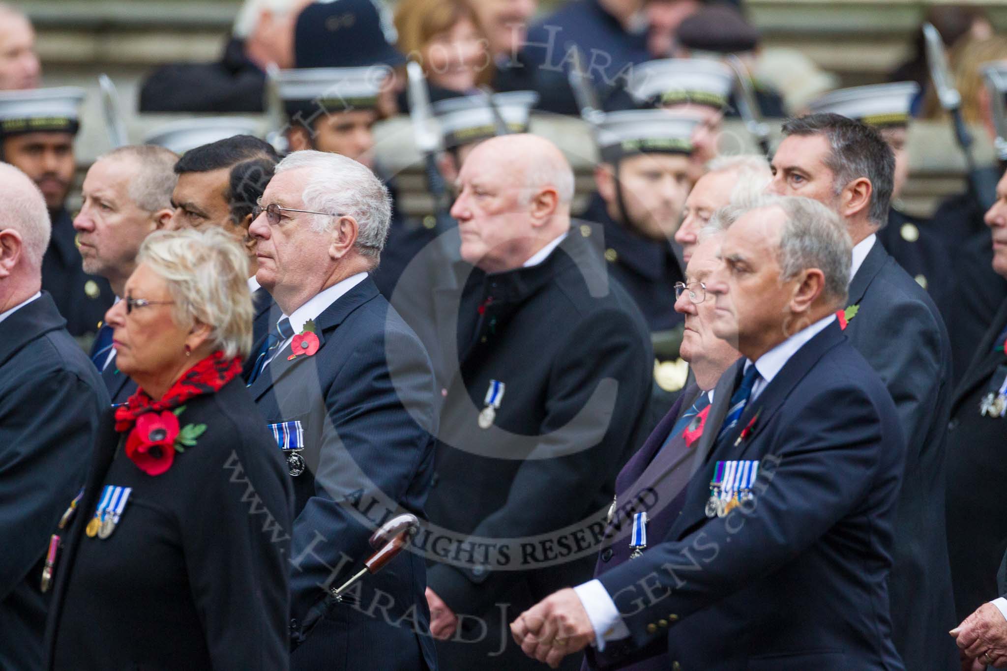 Remembrance Sunday at the Cenotaph 2015: Group M11, National Association of Retired Police Officers.
Cenotaph, Whitehall, London SW1,
London,
Greater London,
United Kingdom,
on 08 November 2015 at 12:15, image #1470