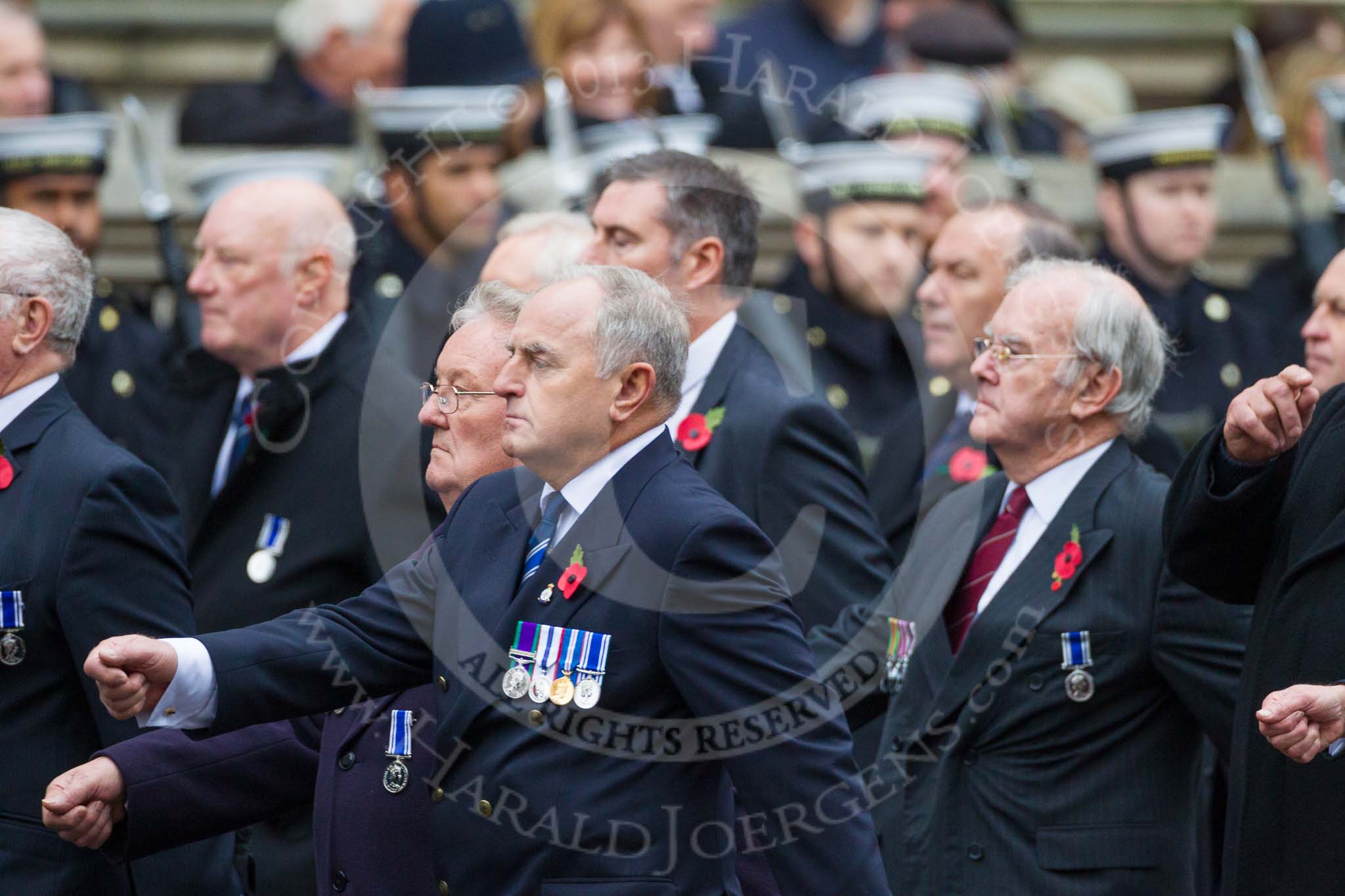 Remembrance Sunday at the Cenotaph 2015: Group M11, National Association of Retired Police Officers.
Cenotaph, Whitehall, London SW1,
London,
Greater London,
United Kingdom,
on 08 November 2015 at 12:15, image #1471