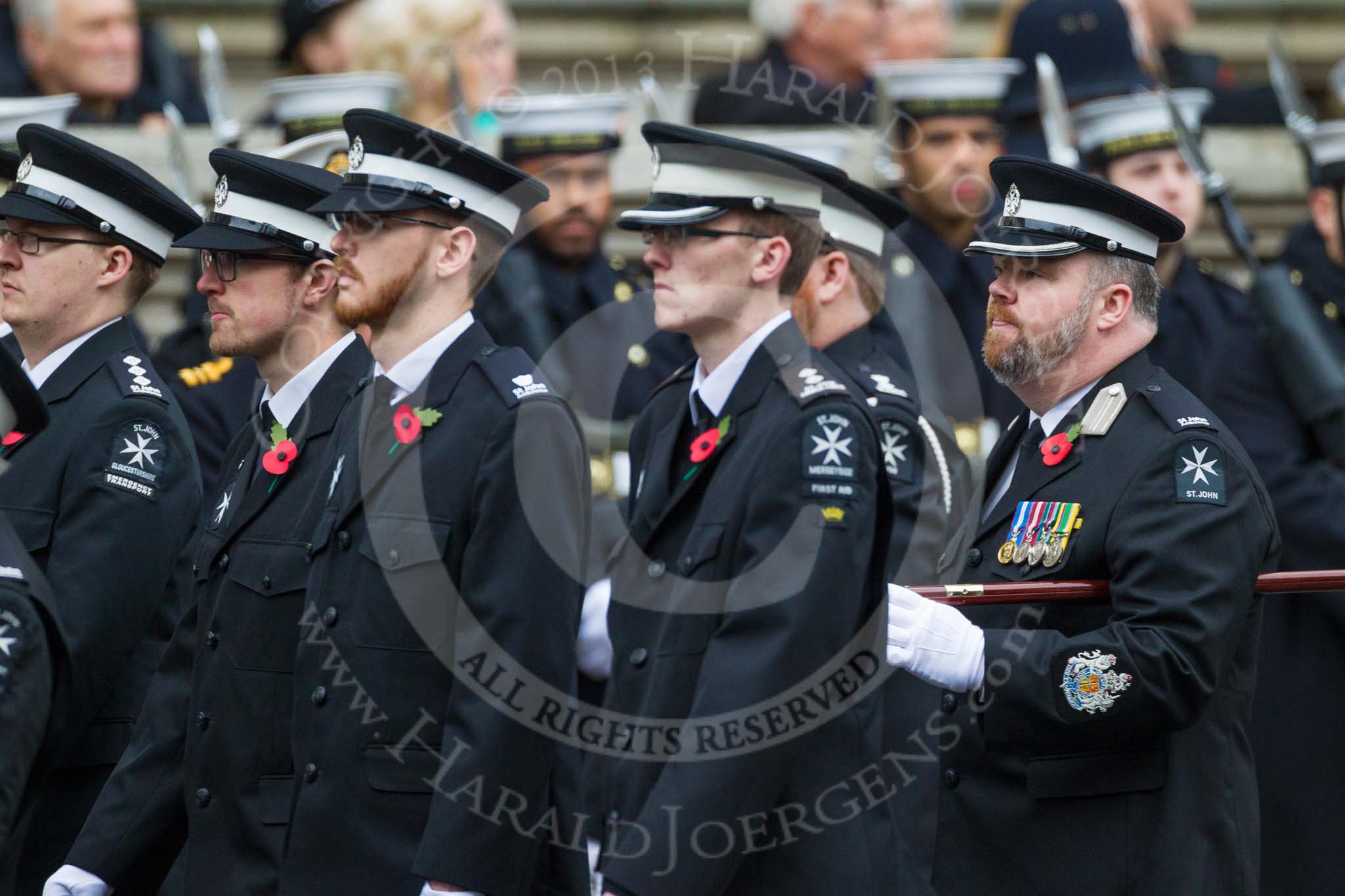 Remembrance Sunday at the Cenotaph 2015: Group M15, St John Ambulance.
Cenotaph, Whitehall, London SW1,
London,
Greater London,
United Kingdom,
on 08 November 2015 at 12:16, image #1510