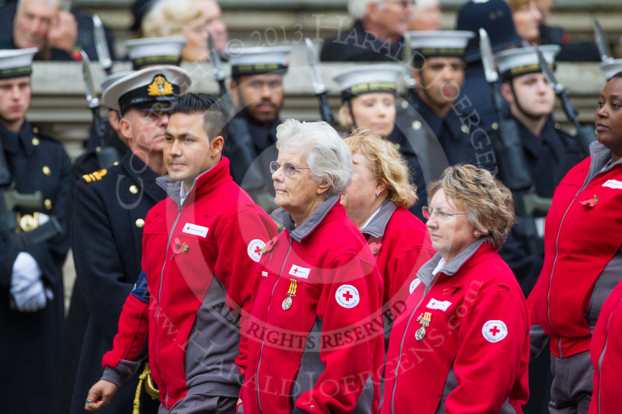 Remembrance Sunday at the Cenotaph 2015: Group M16, British Red Cross.
Cenotaph, Whitehall, London SW1,
London,
Greater London,
United Kingdom,
on 08 November 2015 at 12:16, image #1512