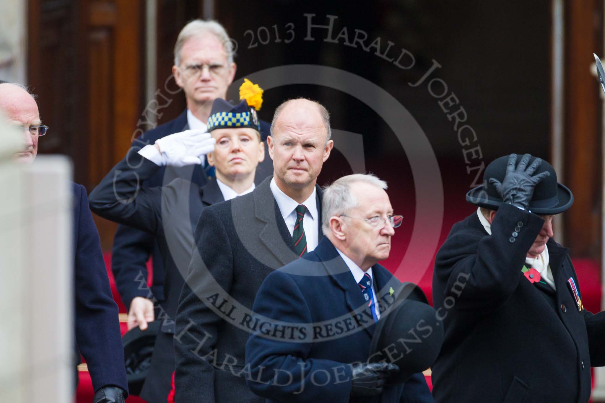 Remembrance Sunday at the Cenotaph 2015: Leading members of the Royal British Legion, the Royal Air Force Association, the Royal Navy Association, the Royal Commonwealth Ex-Services League and Transport for London leaving the Foreign- and Commonwealth Office. Image #67, 08 November 2015 10:40 Whitehall, London, UK