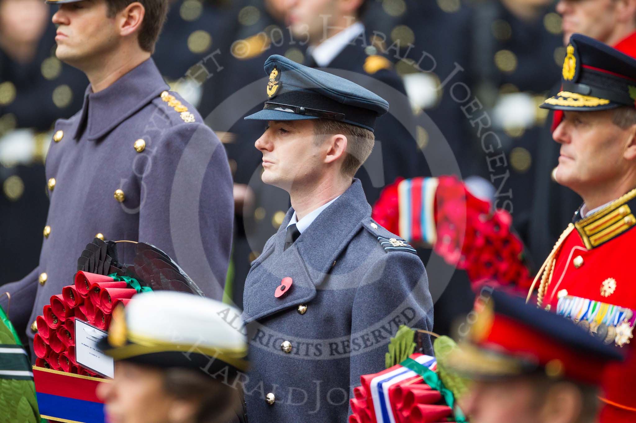 Remembrance Sunday at the Cenotaph 2015: Wing Commander Sam Fletcher, RAF, Equerry to HM The Queen. Image #163, 08 November 2015 11:03 Whitehall, London, UK