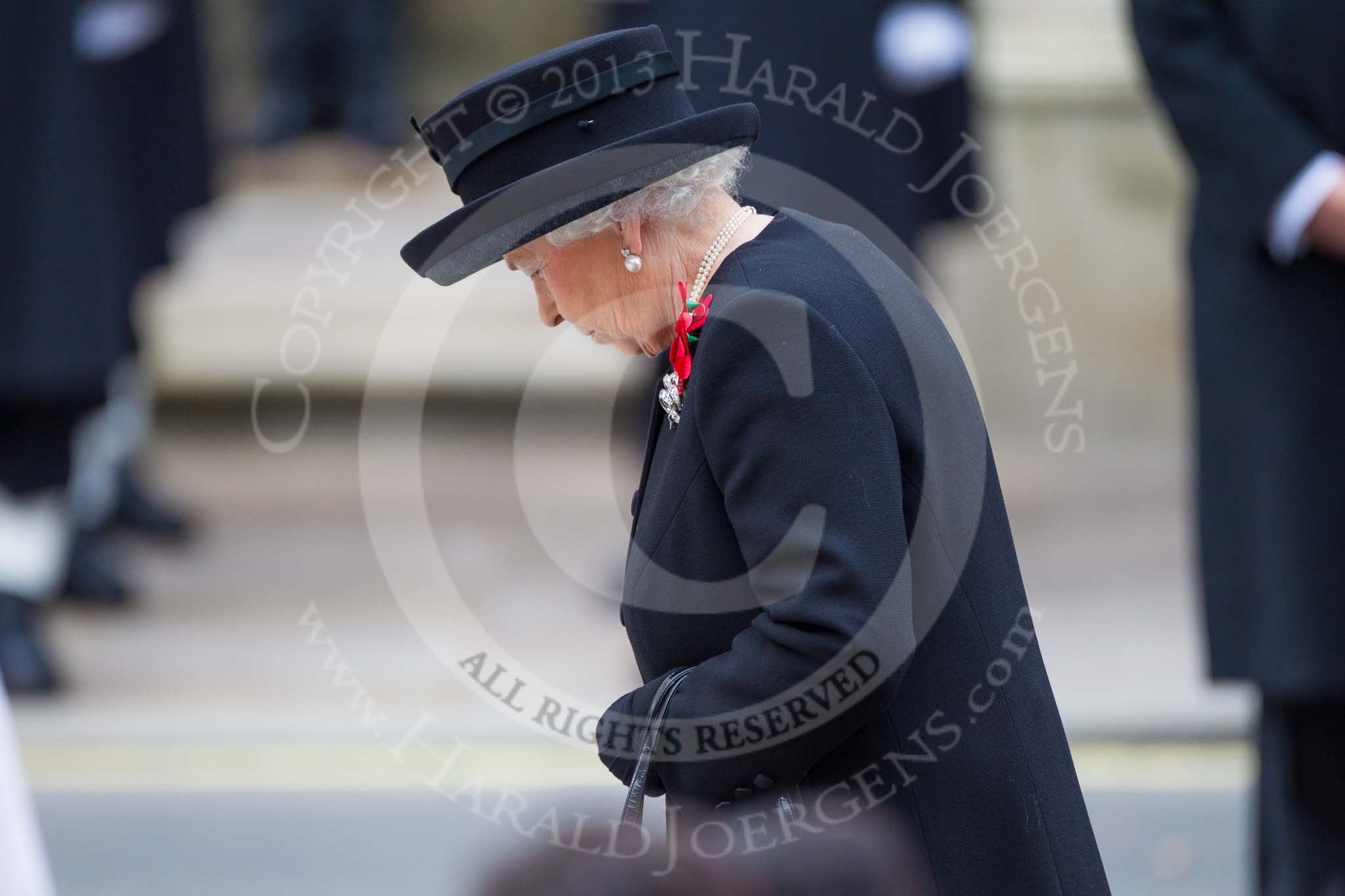 Remembrance Sunday at the Cenotaph 2015: HM The Queen at the Cenotaph after laying her wreath. Image #179, 08 November 2015 11:04 Whitehall, London, UK