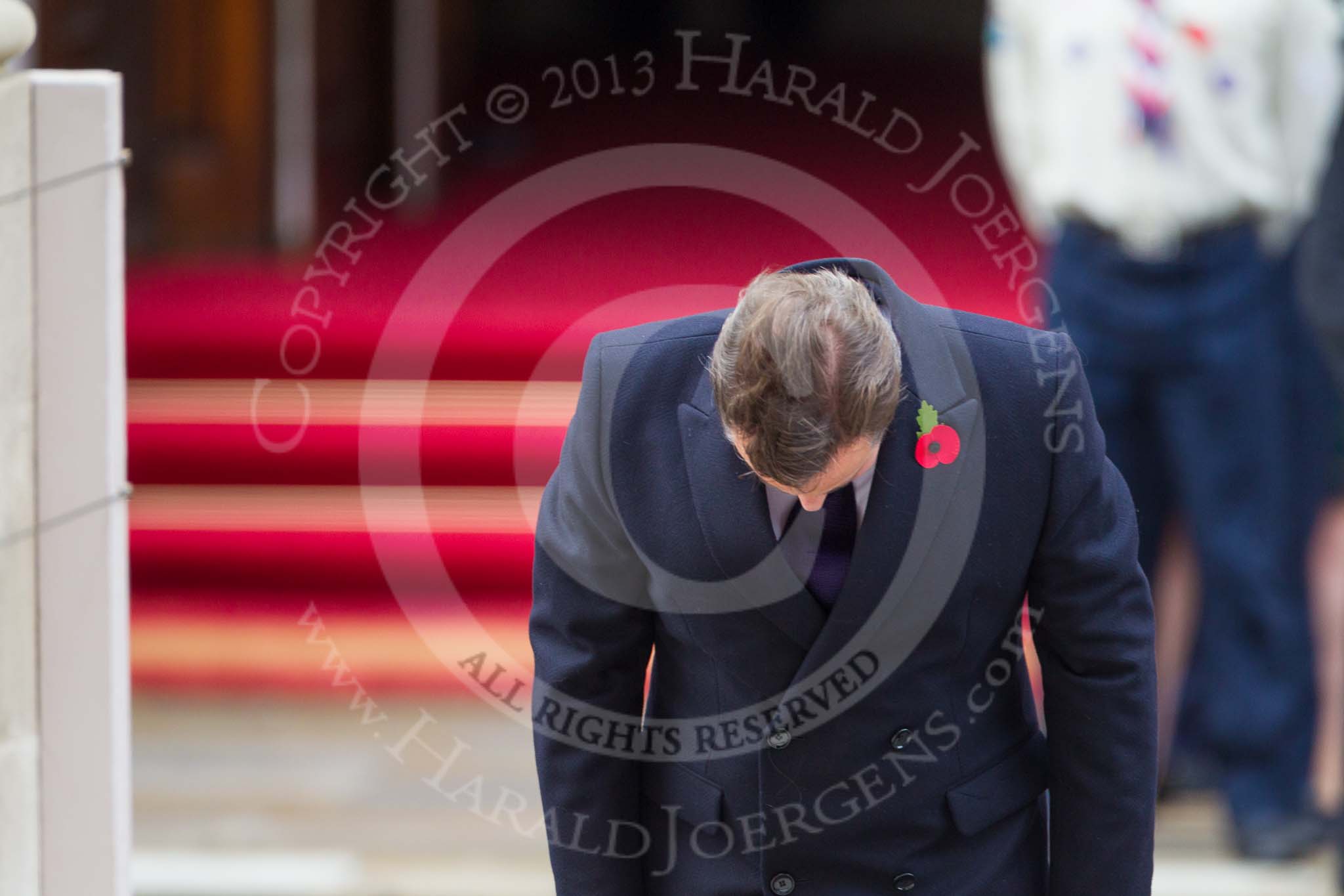 Remembrance Sunday at the Cenotaph 2015: The Prime Minister, David Cameron, after laying his wreath at the Cenotaph. Image #209, 08 November 2015 11:06 Whitehall, London, UK