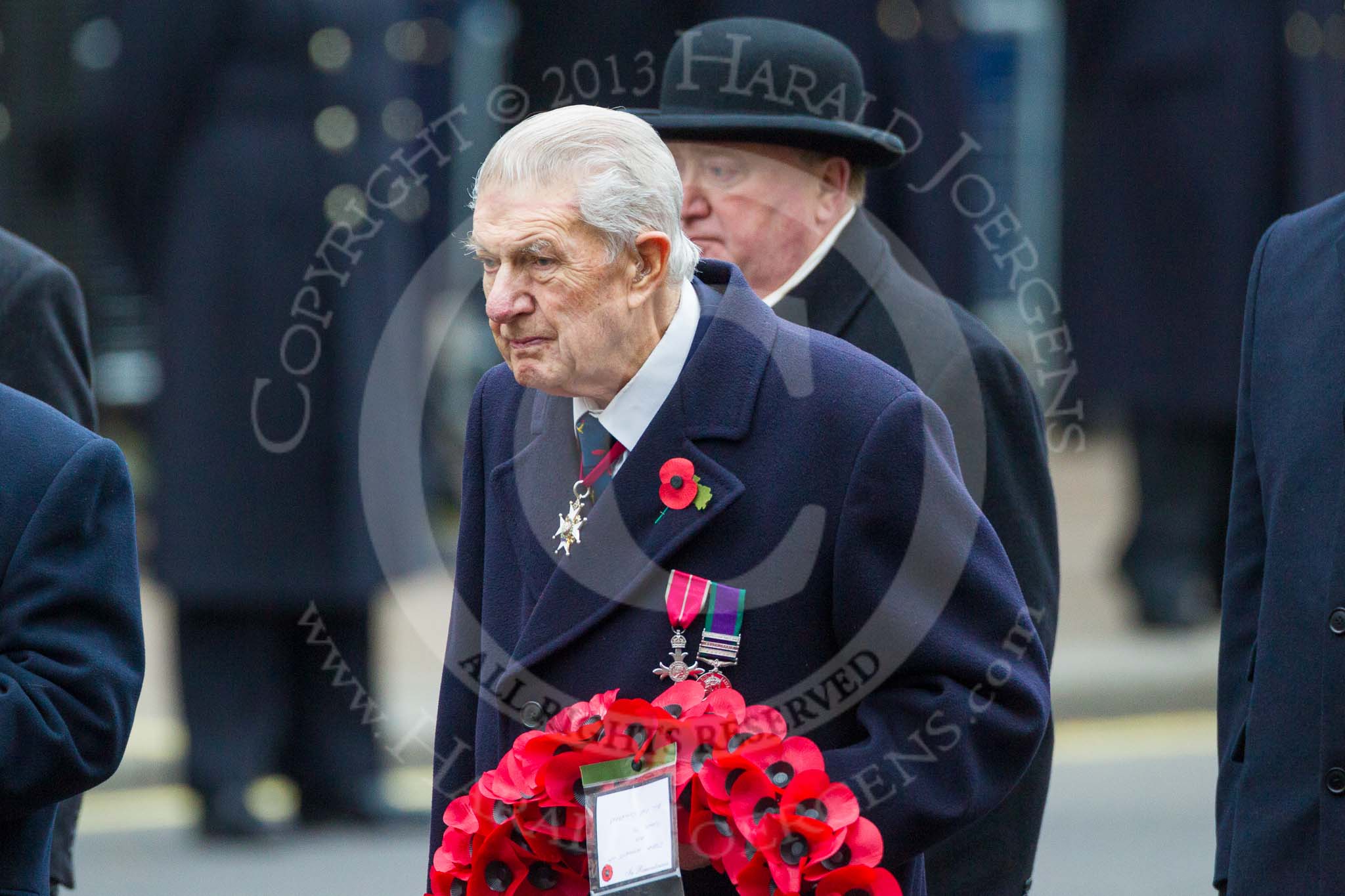 Remembrance Sunday at the Cenotaph 2015: Air Vice-Marshal David Whitaker, area president of the Royal Air Force Association. Image #336, 08 November 2015 11:25 Whitehall, London, UK