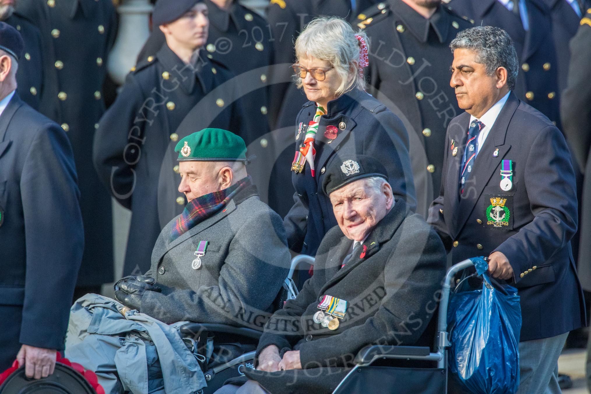 Royal Naval Association  (Group E1, 94 members) during the Royal British Legion March Past on Remembrance Sunday at the Cenotaph, Whitehall, Westminster, London, 11 November 2018, 11:41.