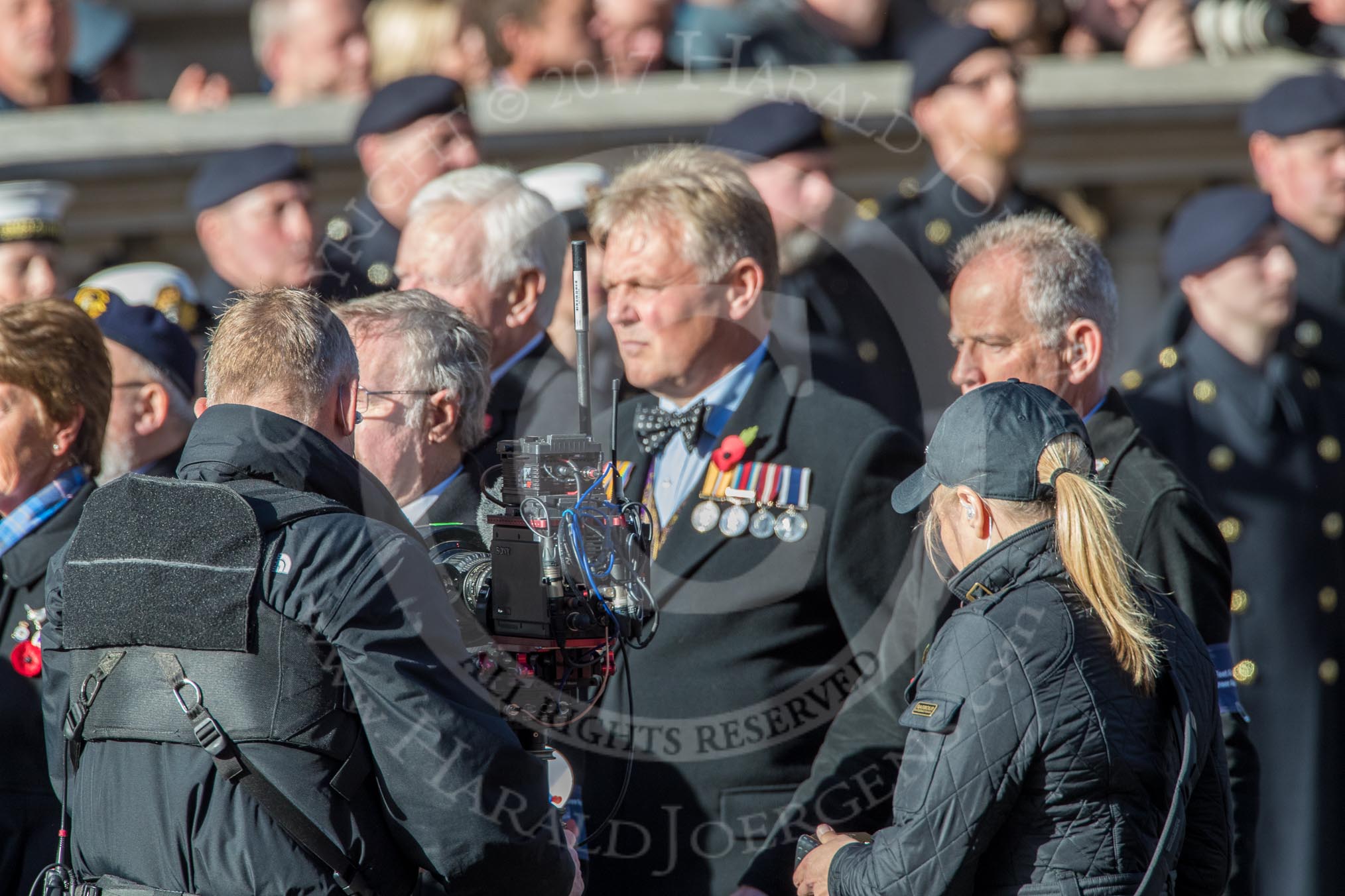 Fleet Air Arm Buccaneer Association  (Group E9, 16 members) during the Royal British Legion March Past on Remembrance Sunday at the Cenotaph, Whitehall, Westminster, London, 11 November 2018, 11:42.