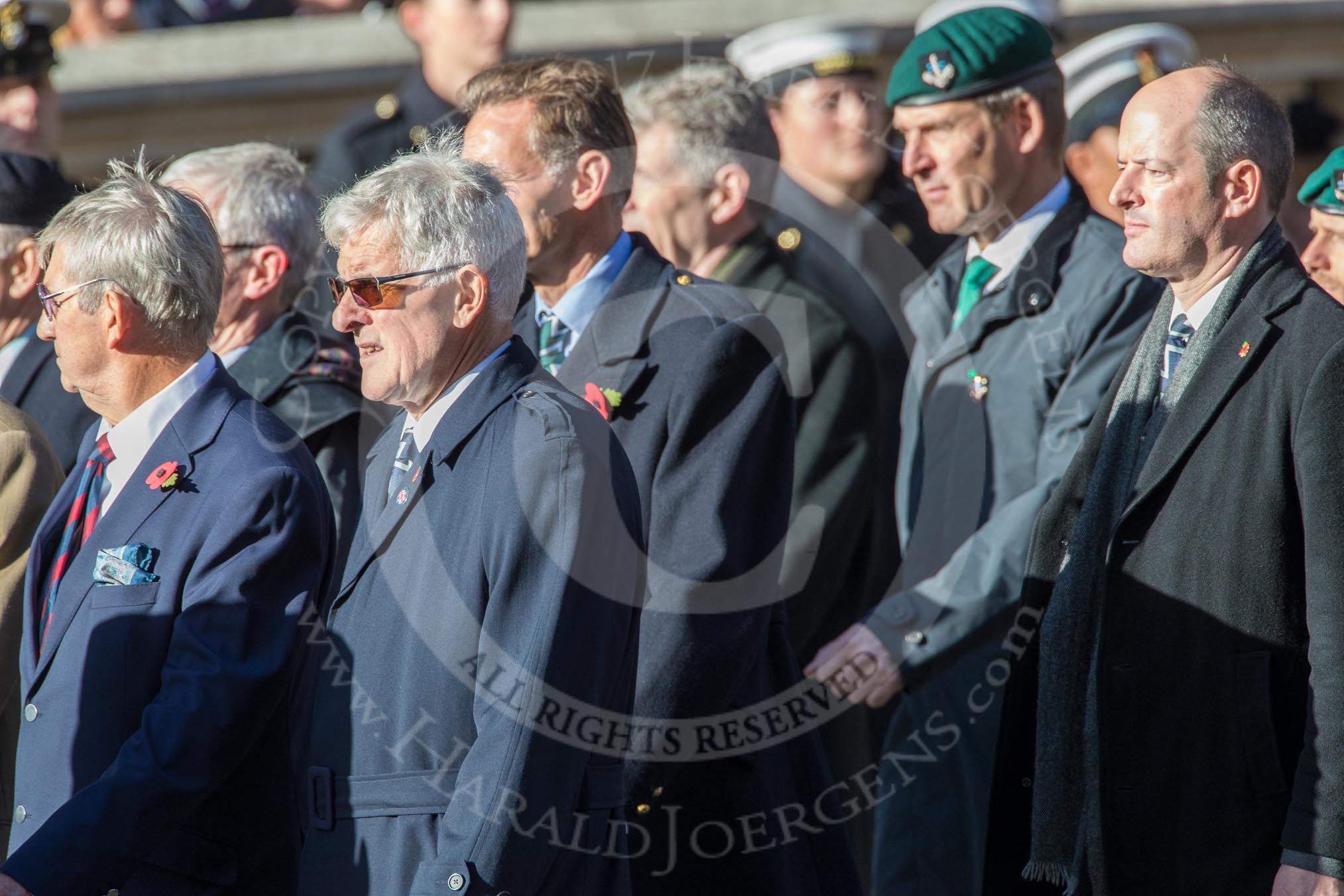 Fleet Air Arm Officers' Association  (Group E11, 22 members) during the Royal British Legion March Past on Remembrance Sunday at the Cenotaph, Whitehall, Westminster, London, 11 November 2018, 11:43.